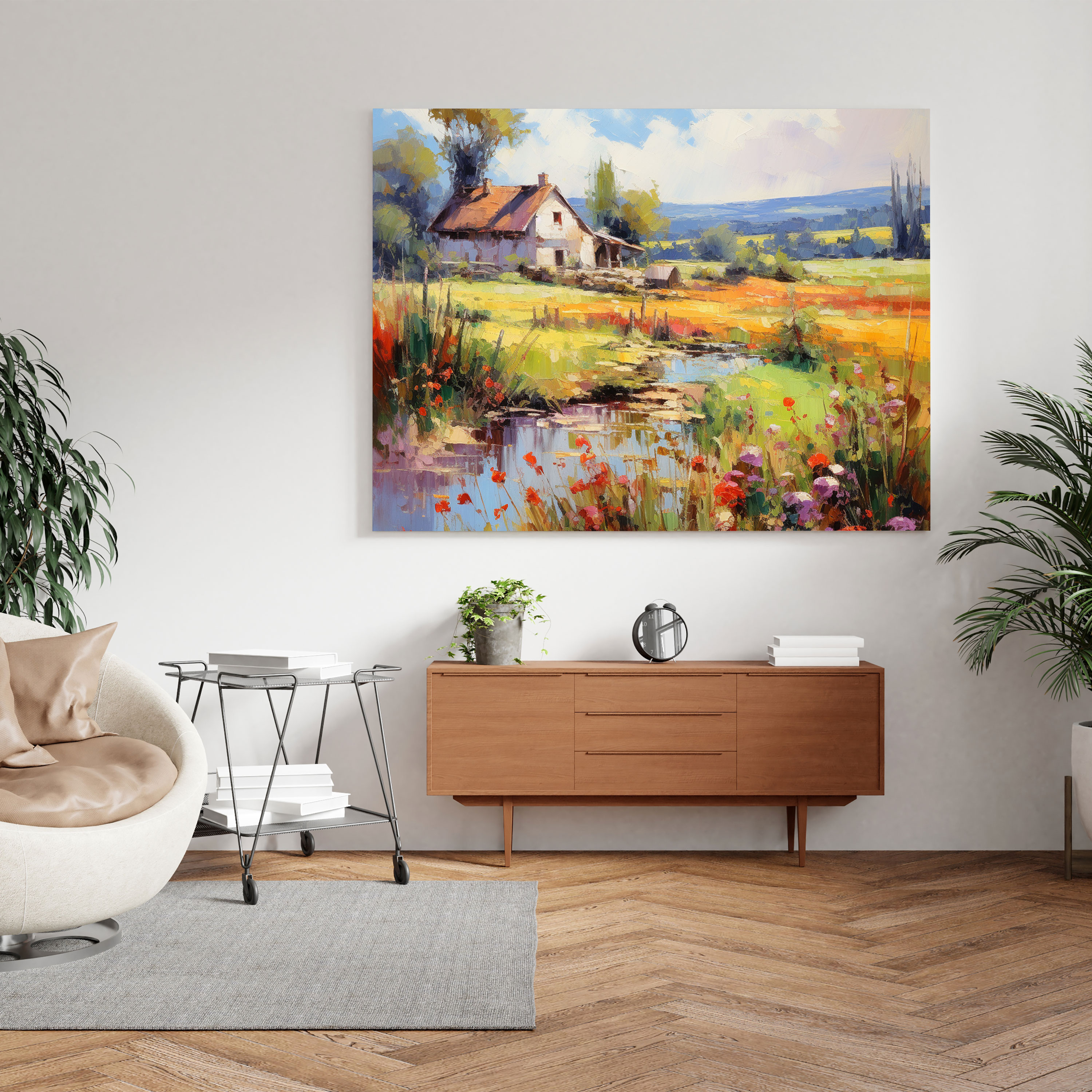 Classic Impressionist Wall Art - Picturesque Countryside Landscape - Classic, Classic, Canvas Print, Impressionist
