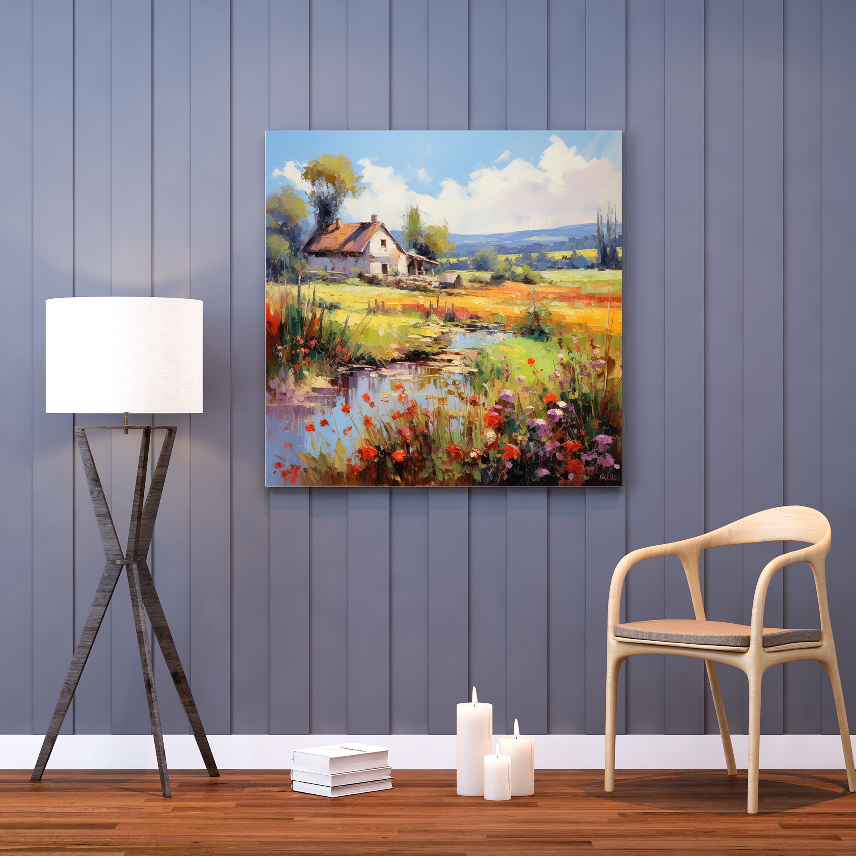 Classic Impressionist Wall Art - Picturesque Countryside Landscape - Classic, Classic, Canvas Print, Impressionist