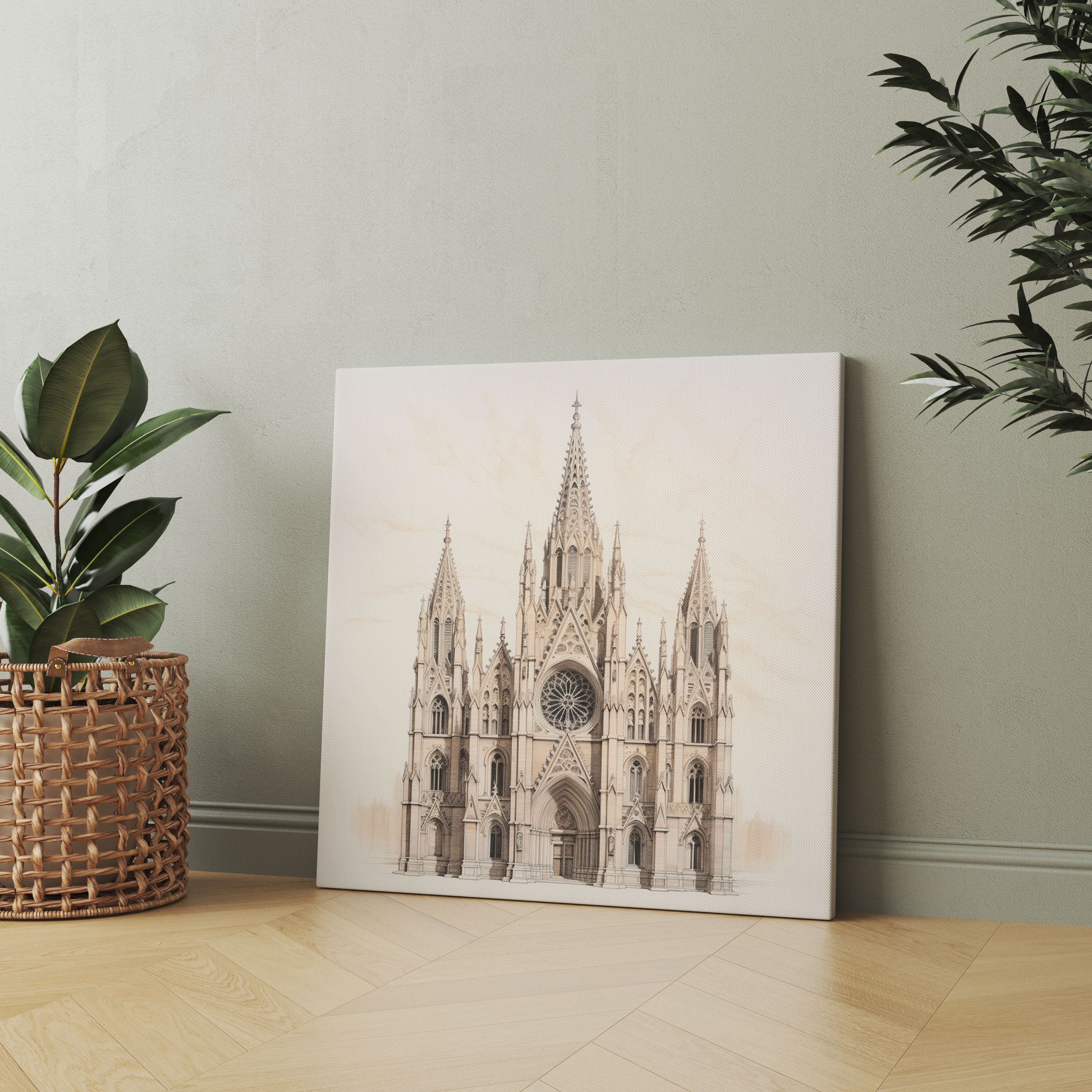 Klasik Mimarlık Kanvas Tablo - Muhteşem Katedral - Klasik Kanvas Duvar Sanatı Duvar Dekorasyonu Kanvas Tablo