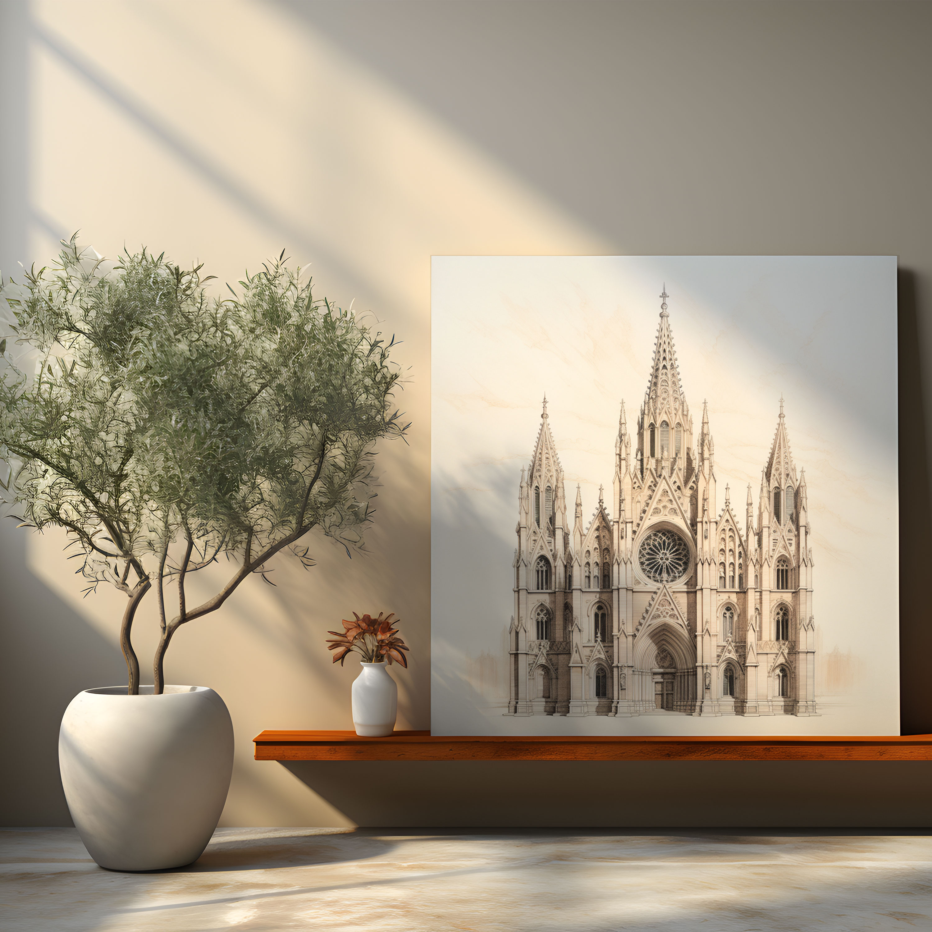 Klasik Mimarlık Kanvas Tablo - Muhteşem Katedral - Klasik Kanvas Duvar Sanatı Duvar Dekorasyonu Kanvas Tablo