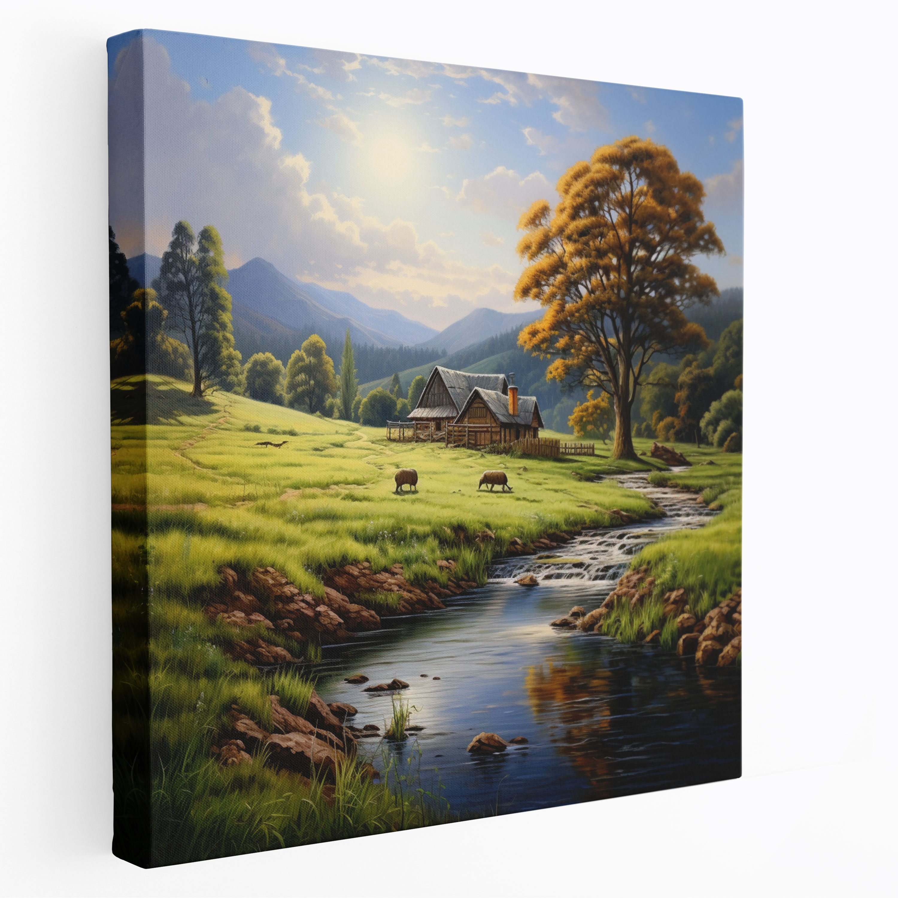 Classic Landscape Canvas Print - Peaceful Countryside Scene - Classic, Home Decoration, Natural, Canvas