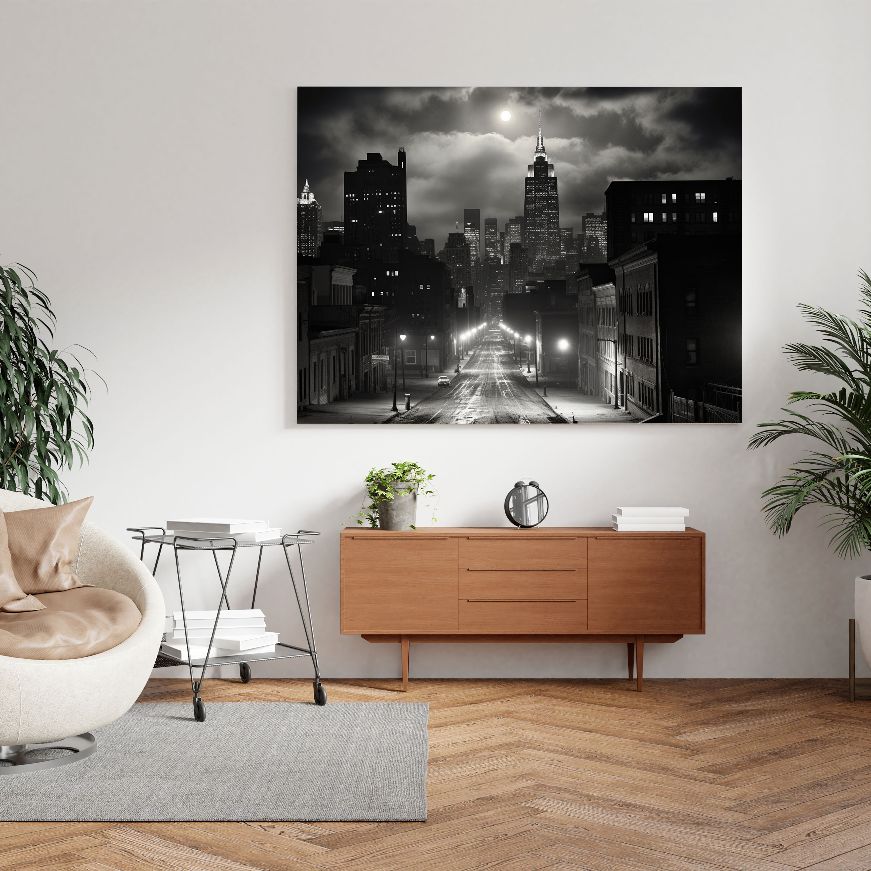 Classic Wall Art - Night City Skyline - Classic, Wall Decoration, Canvas Print, Wall Art