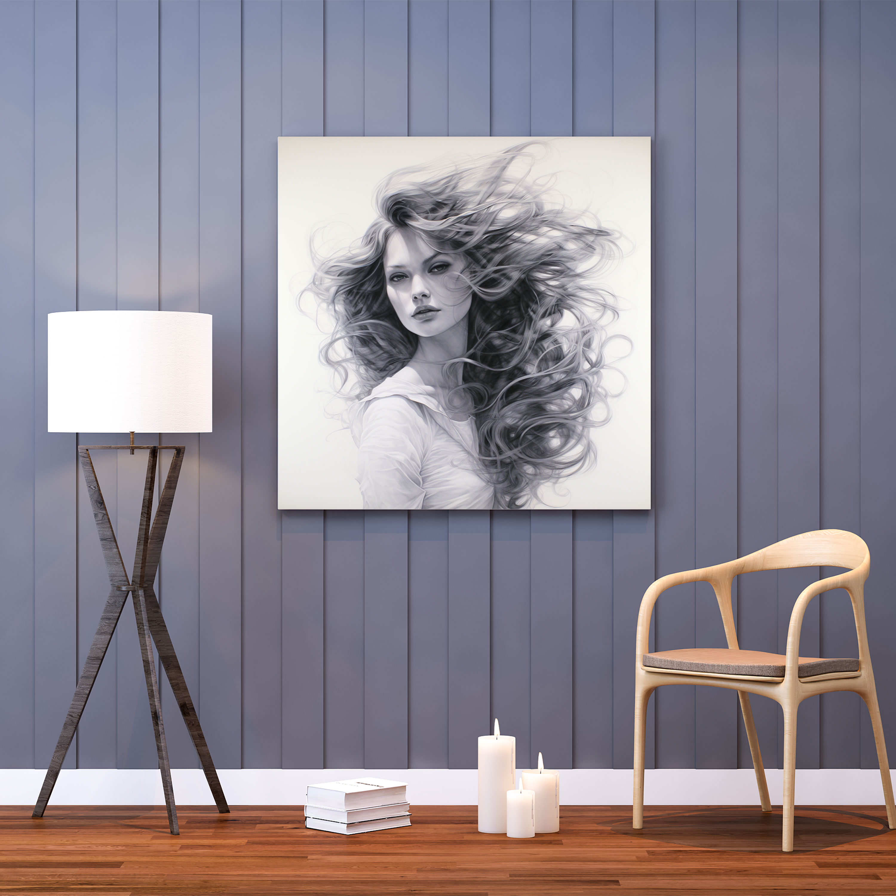 Classic Canvas Print - Mysterious Woman - Classic, Classic, Sketch Drawing, Canvas