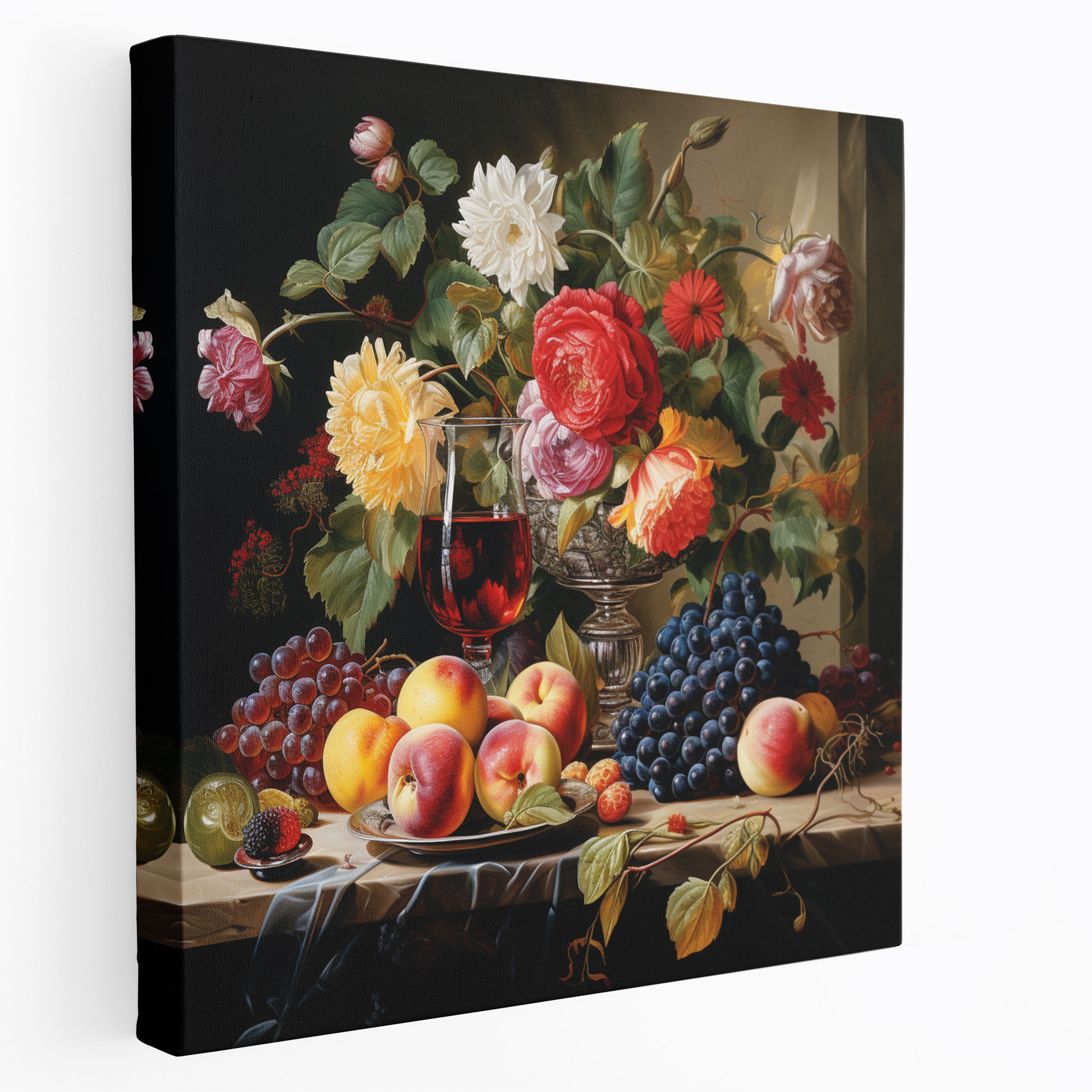 Classic Canvas Print - Fruits And Flowers - Classic, Home Decoration, Still Life Painting, Classic