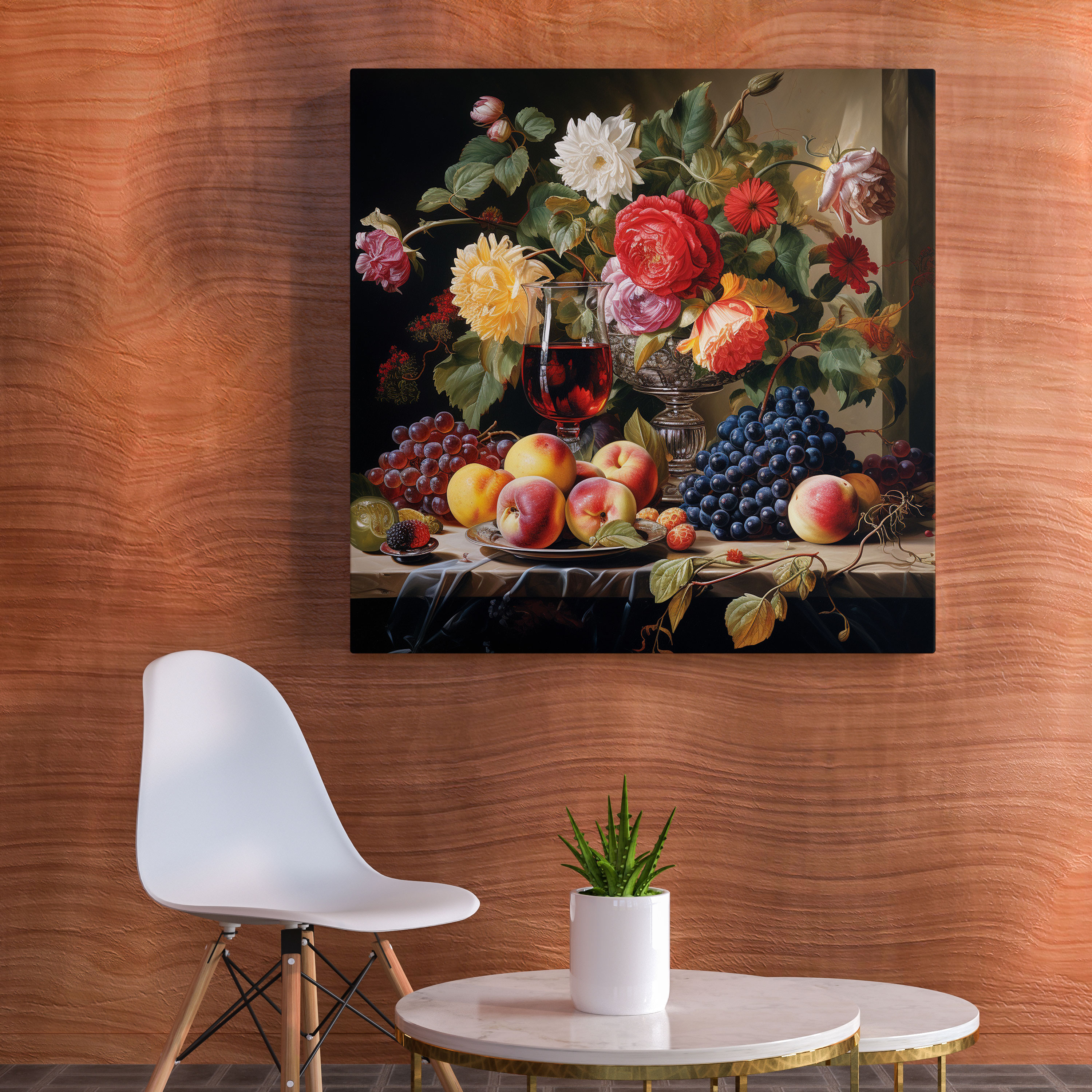 Classic Canvas Print - Fruits And Flowers - Classic, Home Decoration, Still Life Painting, Classic