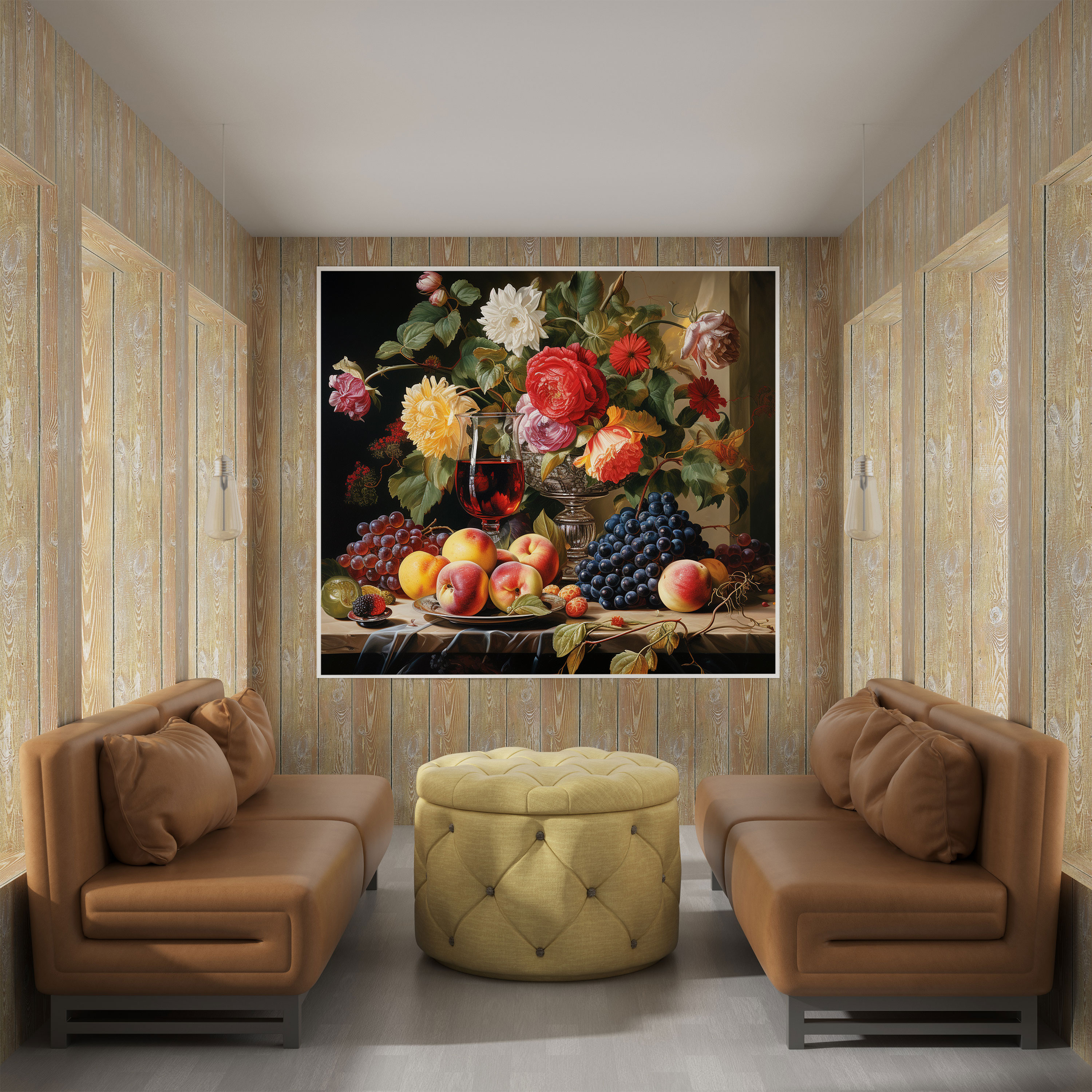 Classic Canvas Print - Fruits And Flowers - Classic, Home Decoration, Still Life Painting, Classic