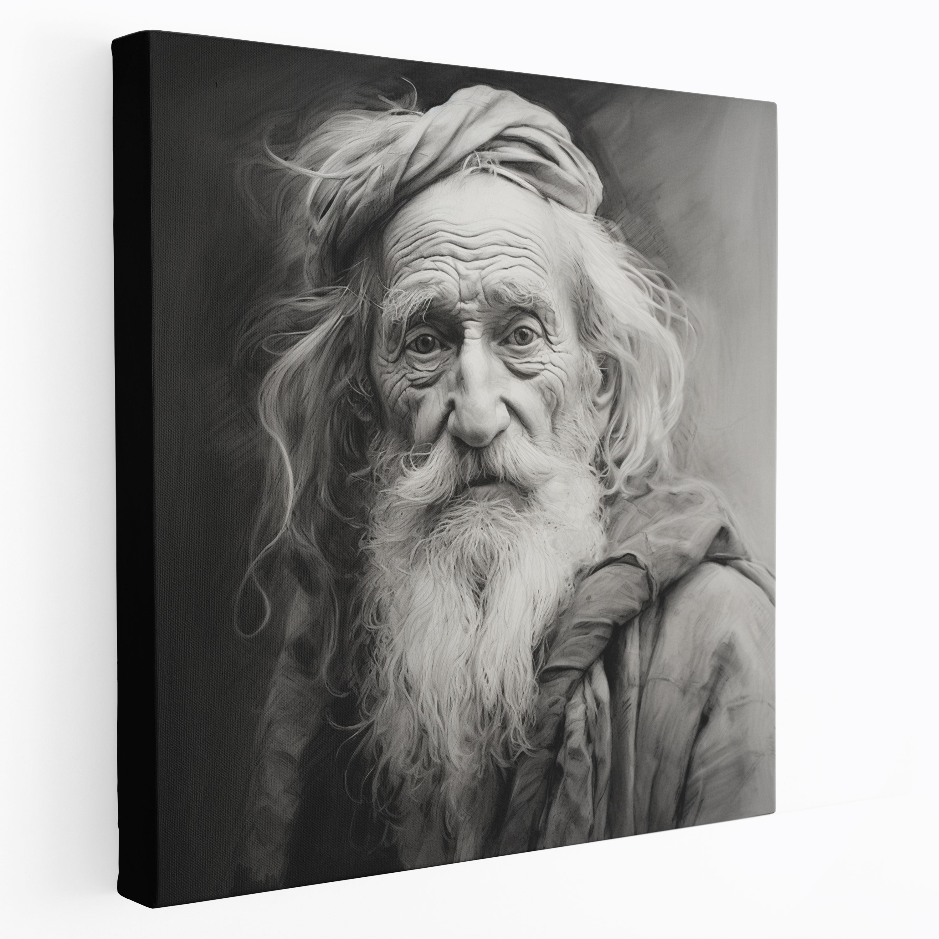 Classic Canvas Print - Old Wise Man - Classic, Canvas Wall Art, Charcoal Sketch, Classic