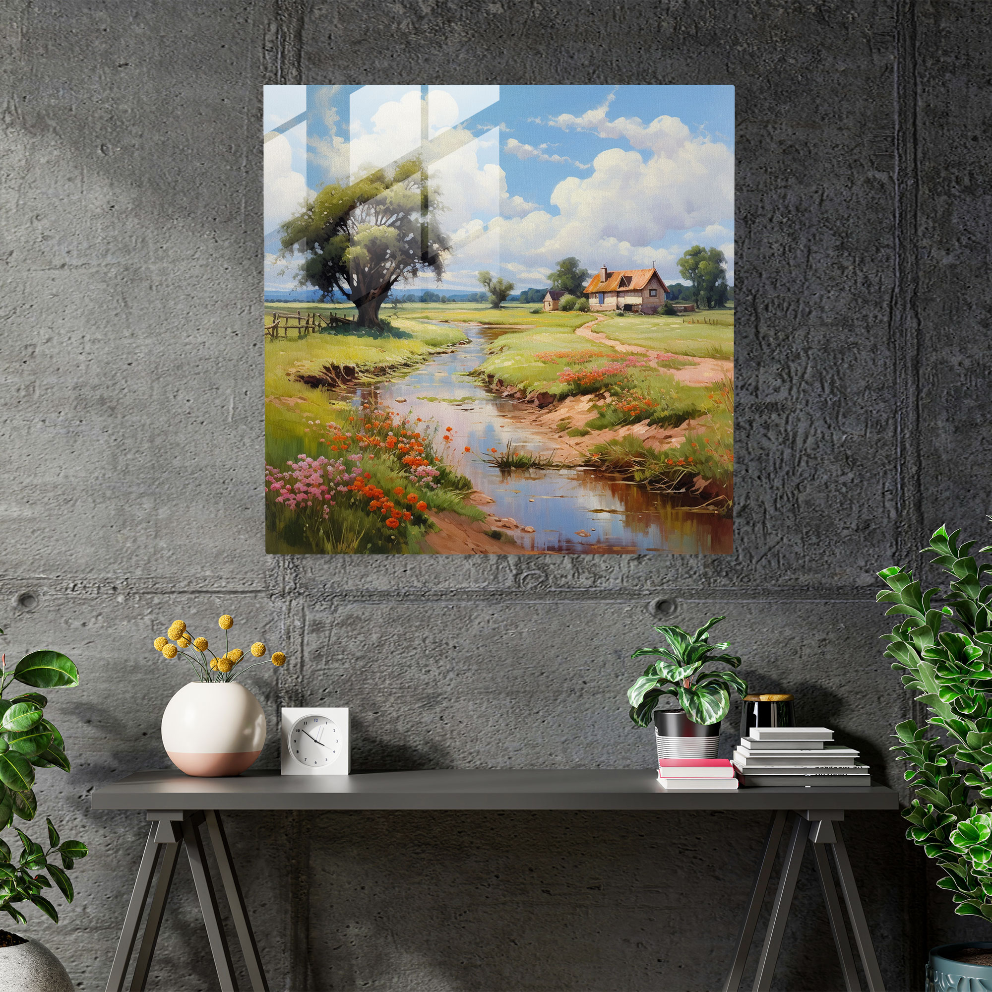 Klasik Manzara Cam Tablo - Klasik Cam Sanatı Modern Sanat