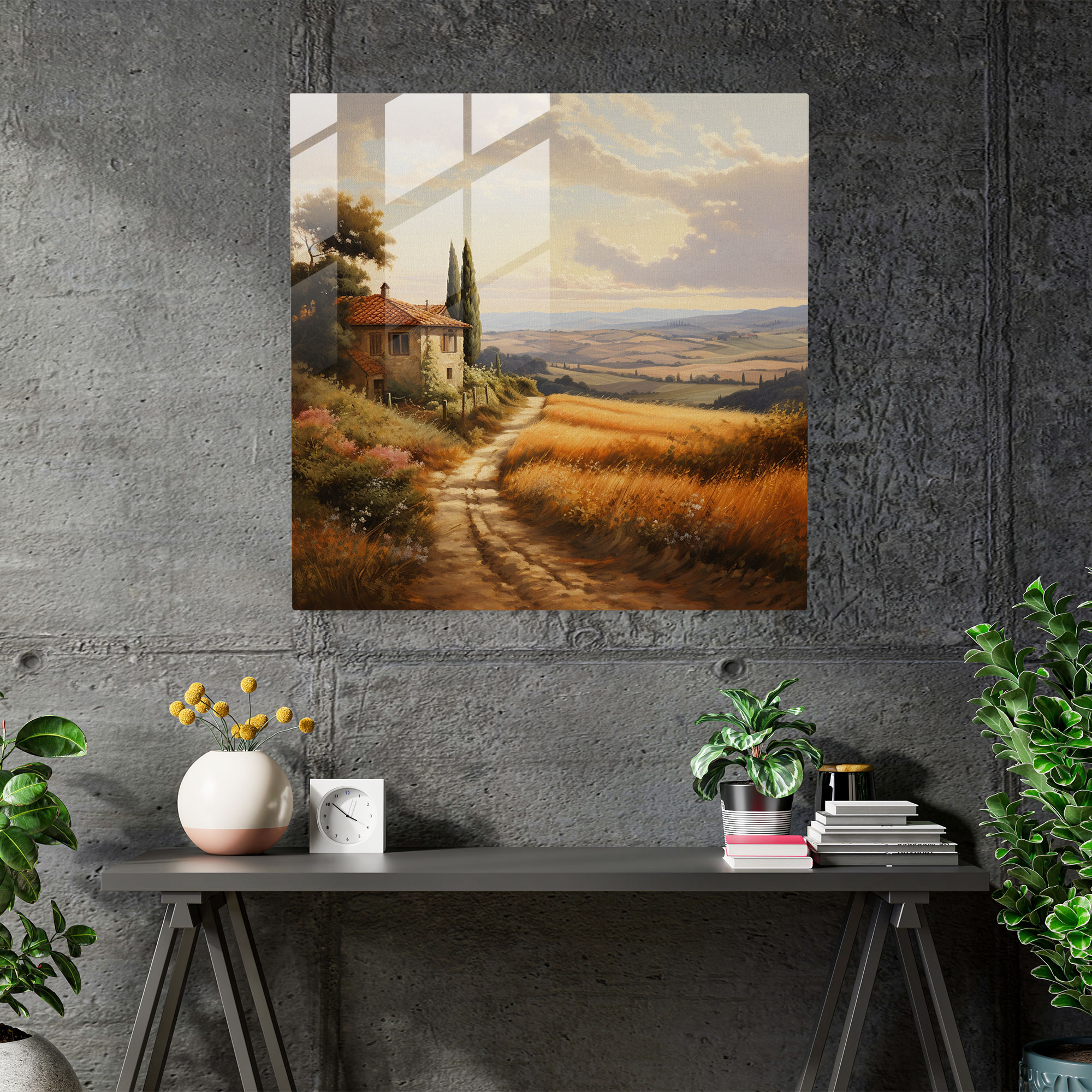 Classic Landscape Glass Print - Classic, Glass Art, Serene Landscape, Glass Print