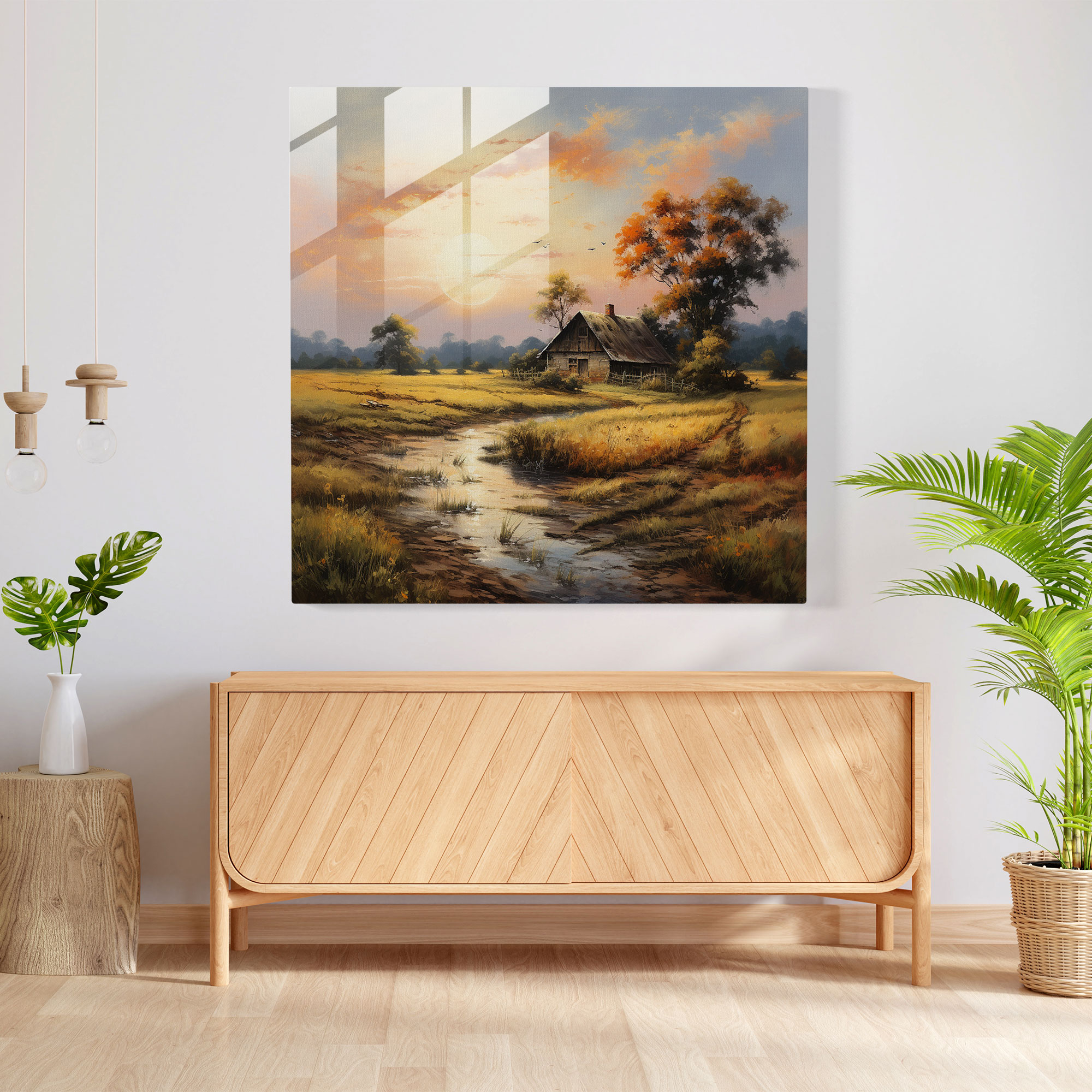 Classic Landscape Glass Print - Classic, Modern Art, Wall Decoration, Oil Painting