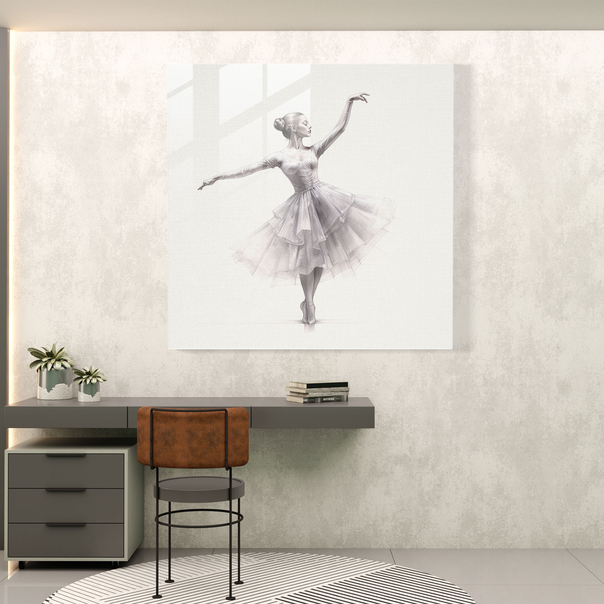 Klasik Baleci Cam Tablo Baskı - Klasik Cam Tablo Cam Sanatı Modern Sanat