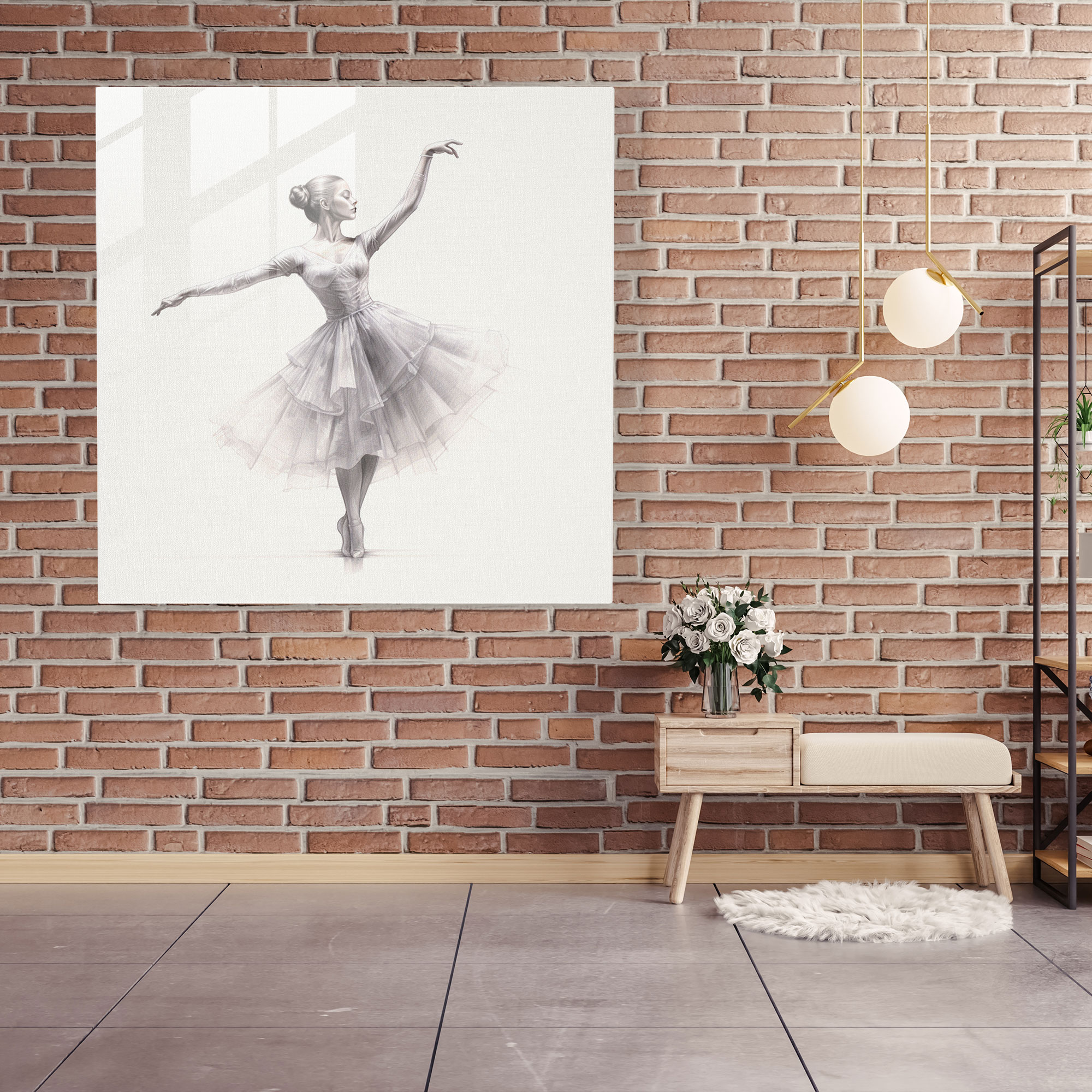 Klasik Baleci Cam Tablo Baskı - Klasik Cam Tablo Cam Sanatı Modern Sanat