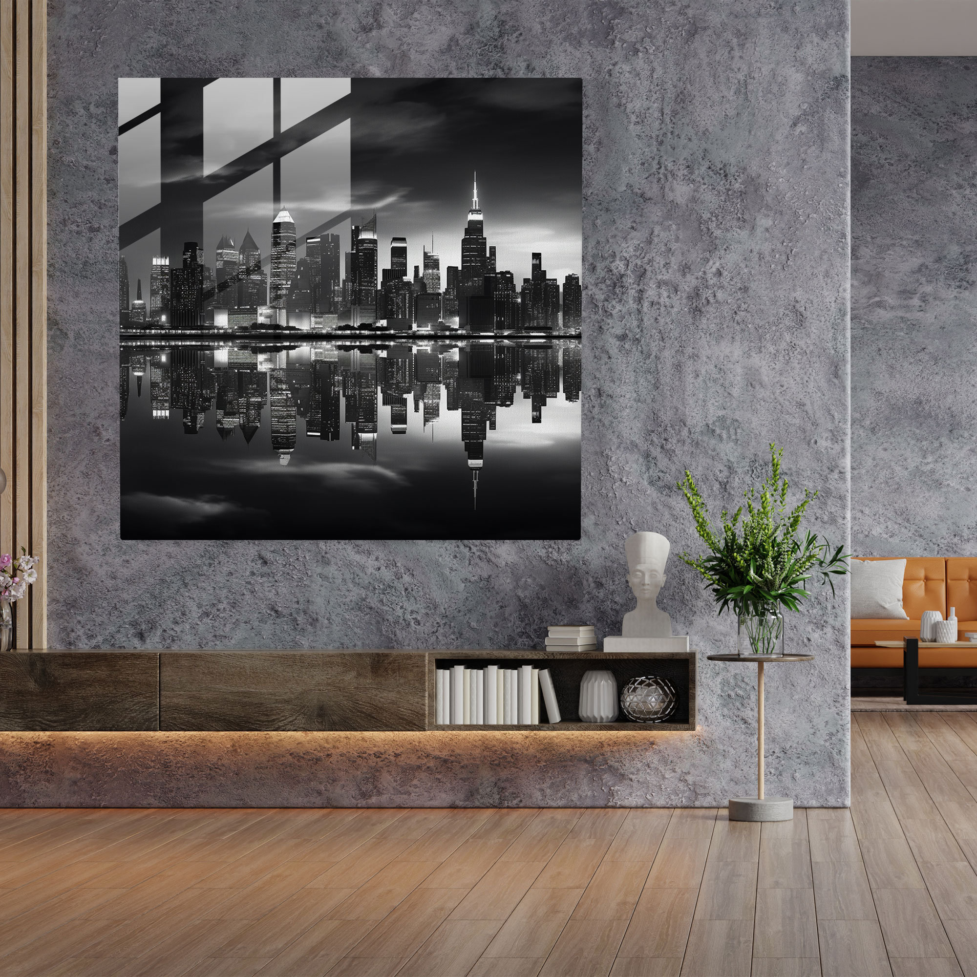 Klasik Şehir Manzaralı Cam Tablo - Klasik Ev Dekorasyonu Cam Tablo Modern Sanat