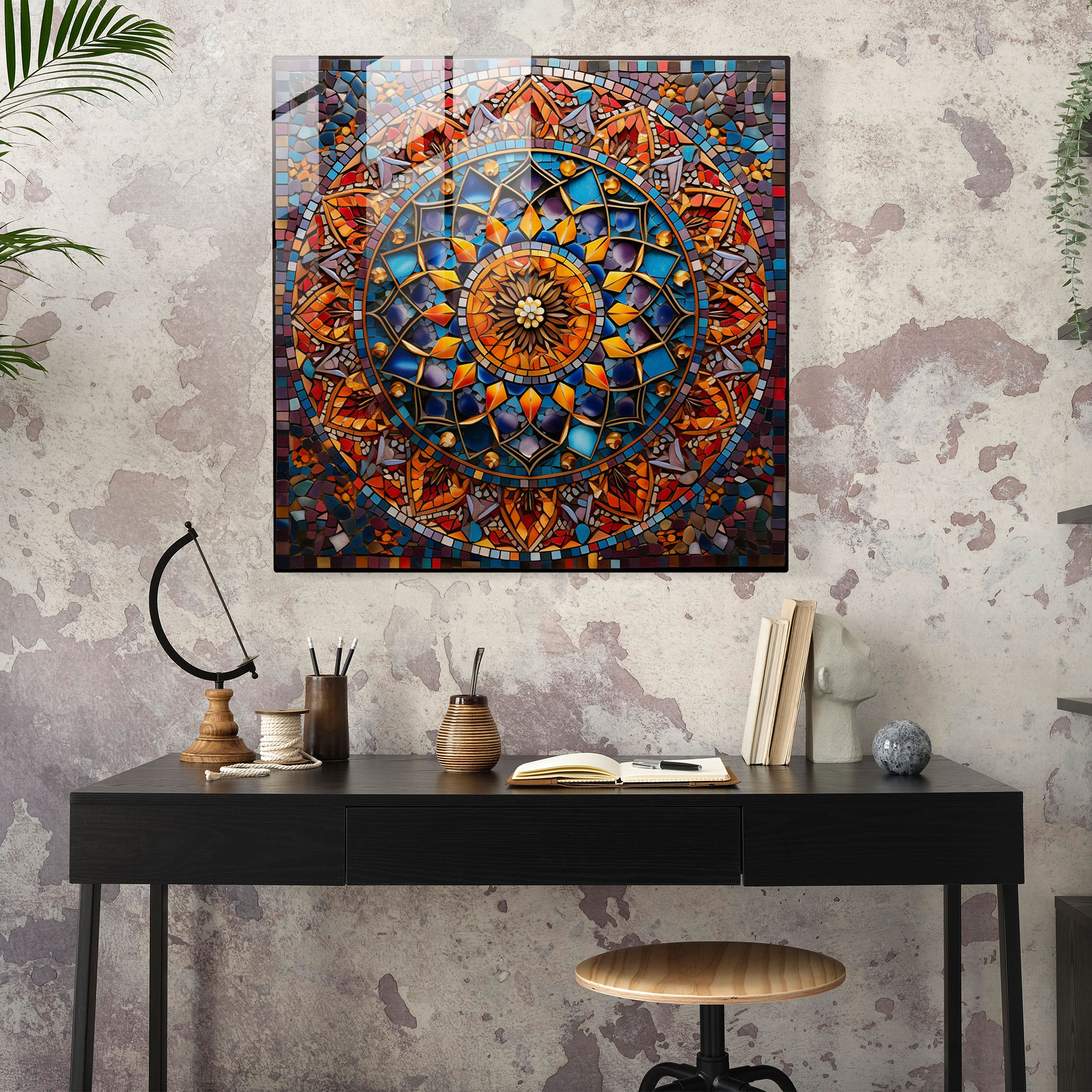 Classic Mosaic Glass Print - Classic, Mosaic Artwork, Home Decoration, Modern Art