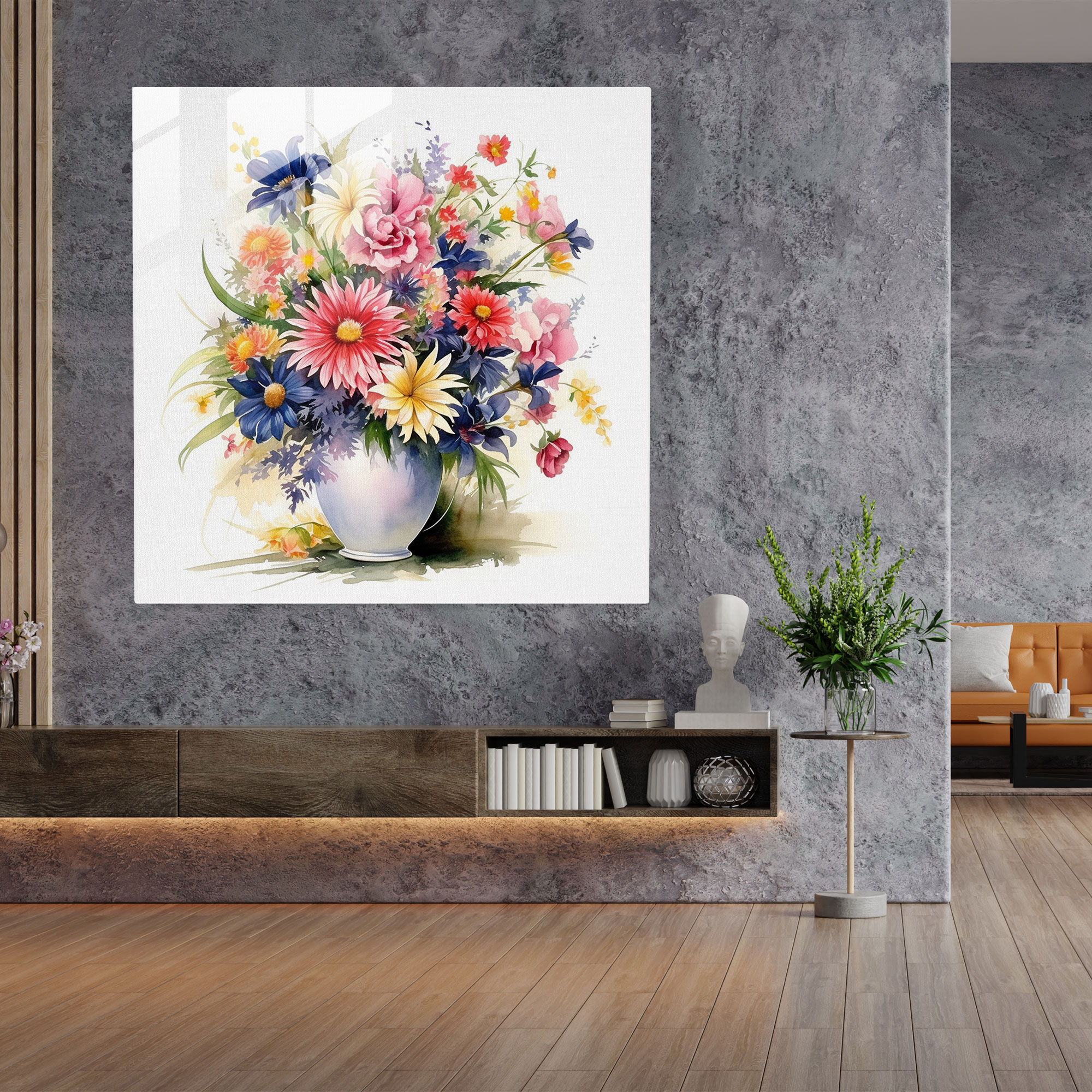Classic Floral Glass Print - Classic, Glass Wall Art, Wall Decoration, Classic