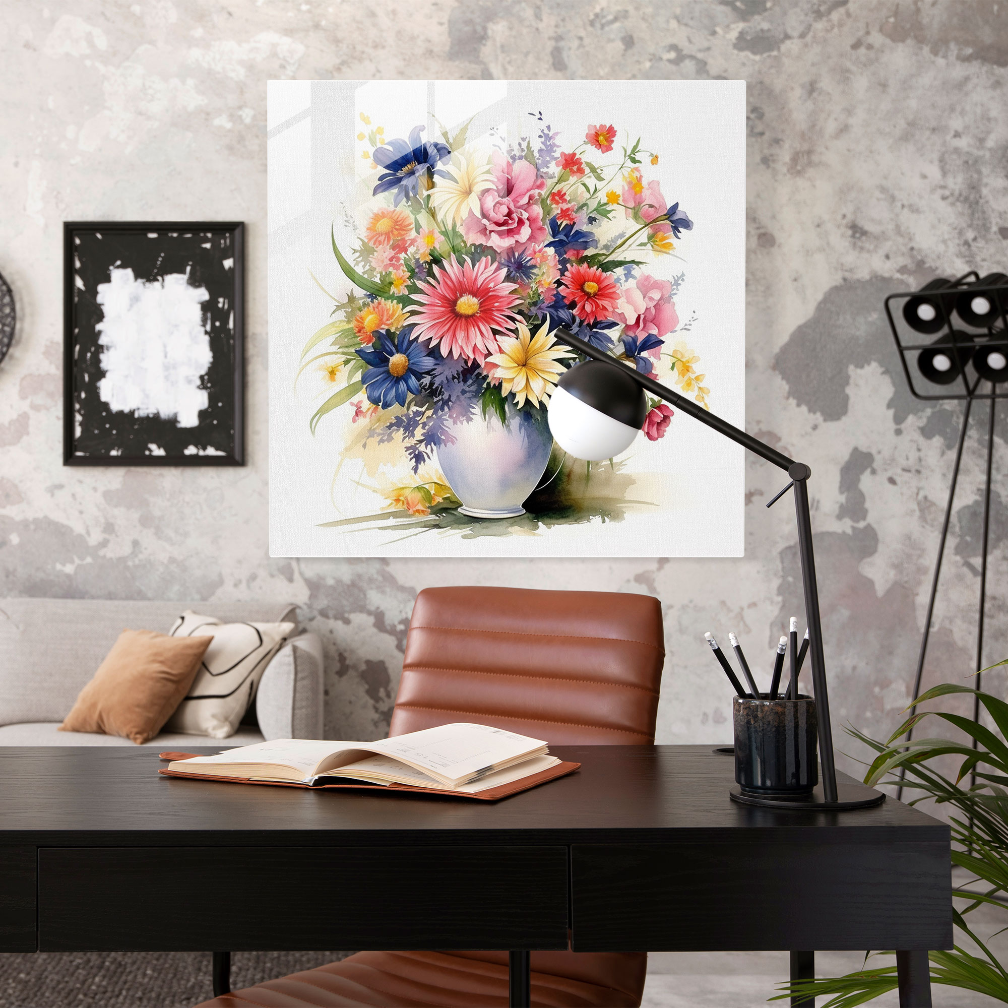 Classic Floral Glass Print - Classic, Glass Wall Art, Wall Decoration, Classic