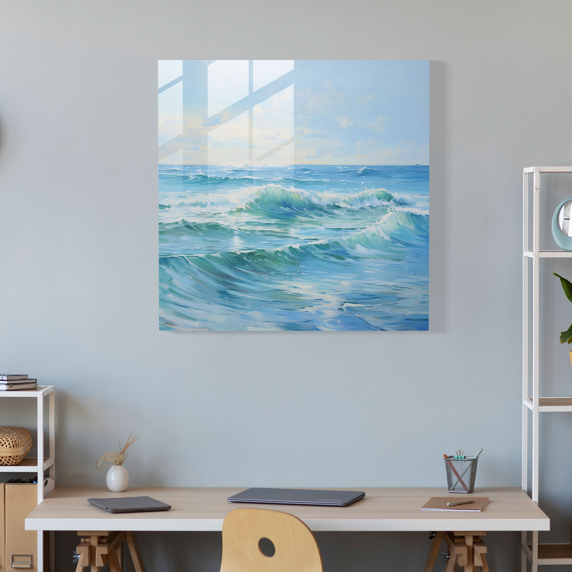 Seaside Retreat Glass Print - Classic, Serenity, Home Decoration, Seaside Retreat Glass Print