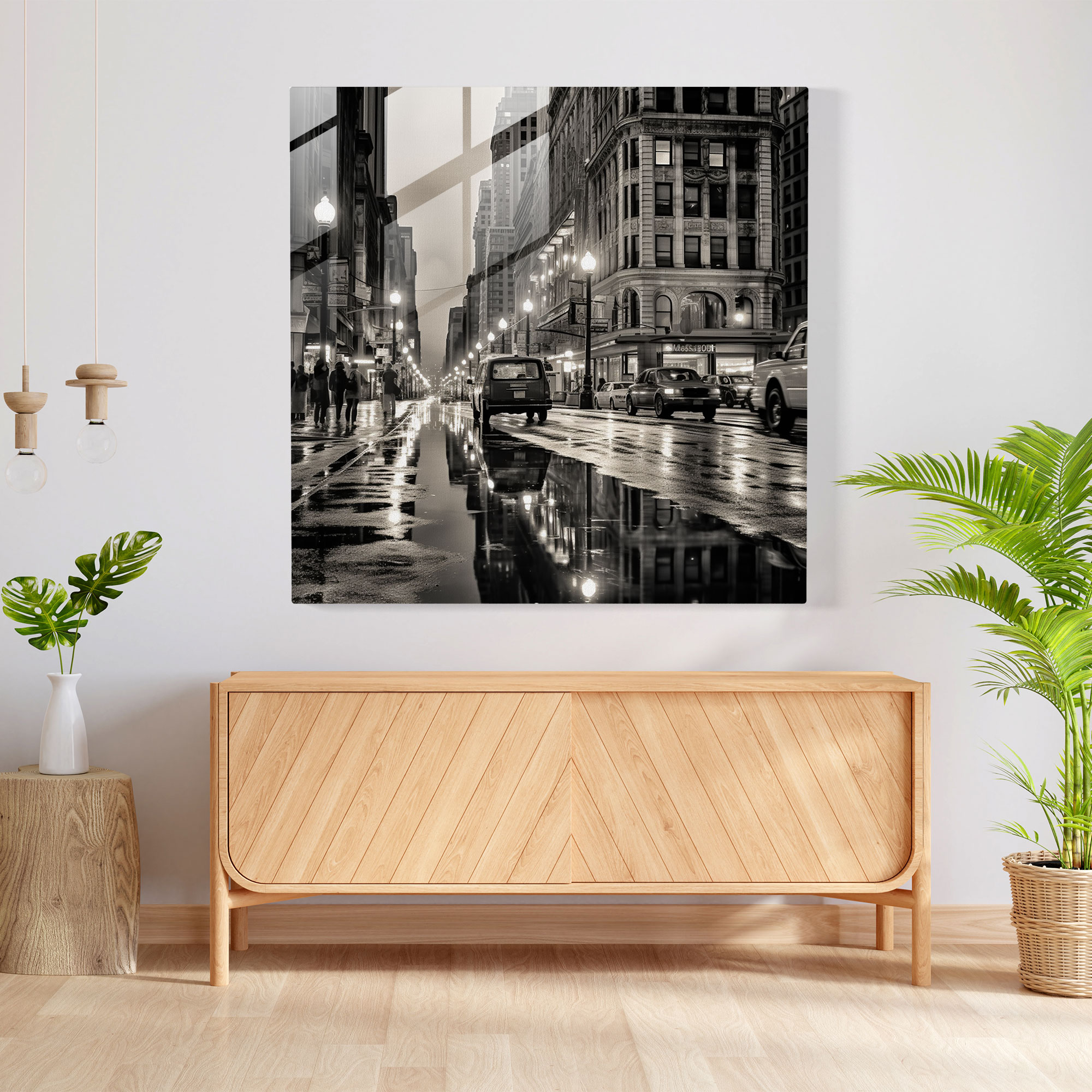 Classic Urban Landmark Glass Print - Classic, Modern Art, Black And White Photograph, Classic