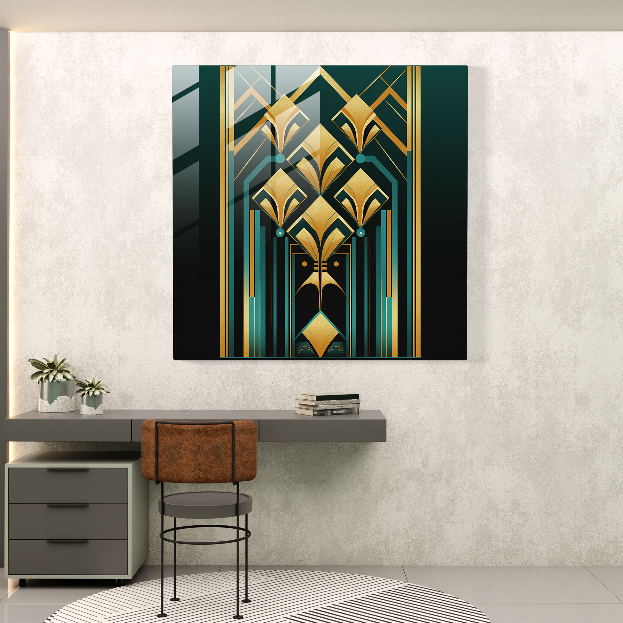 Classic Art Deco Glass Print - Classic, Wall Decoration, Glass Print, Art Deco Design
