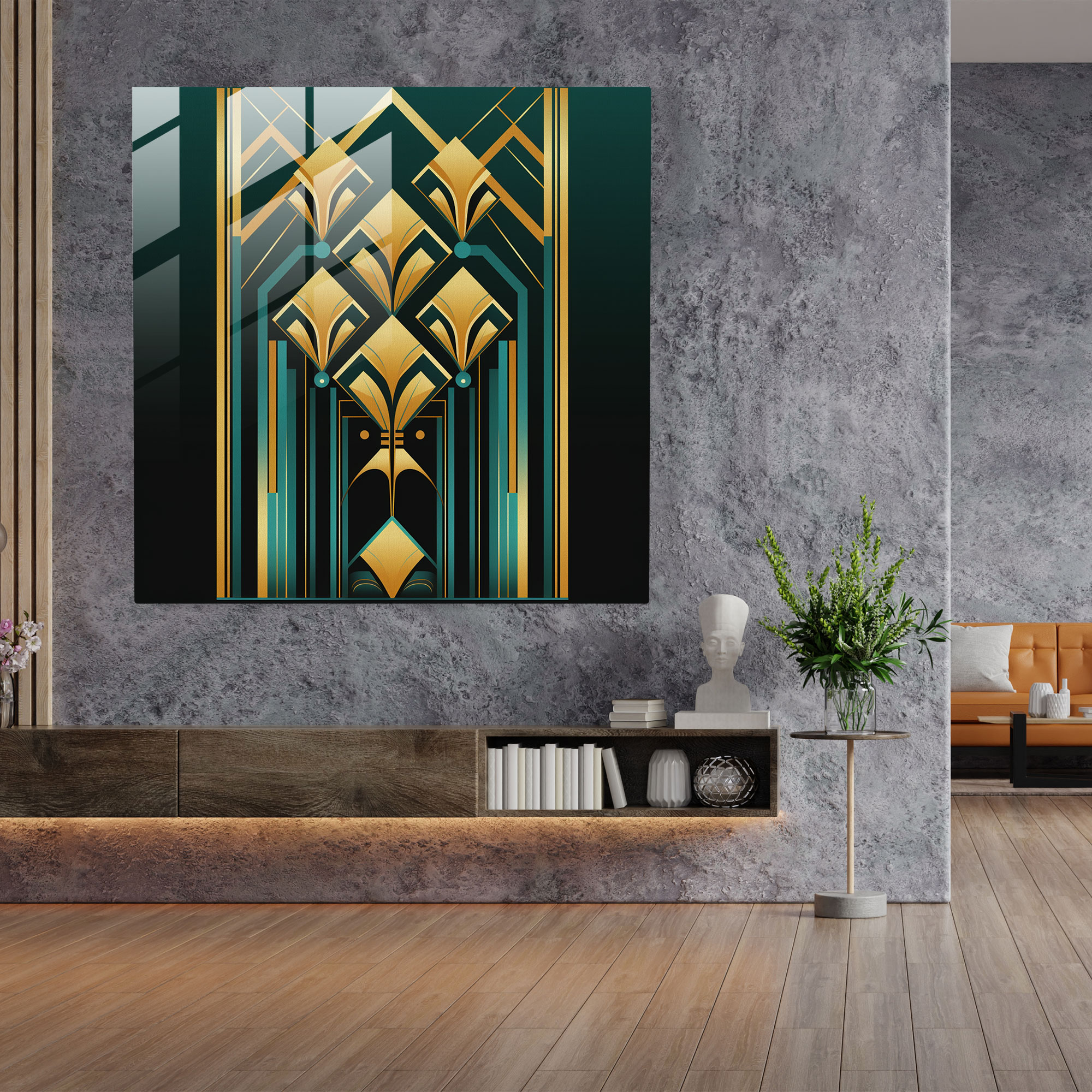 Classic Art Deco Glass Print - Classic, Wall Decoration, Glass Print, Art Deco Design