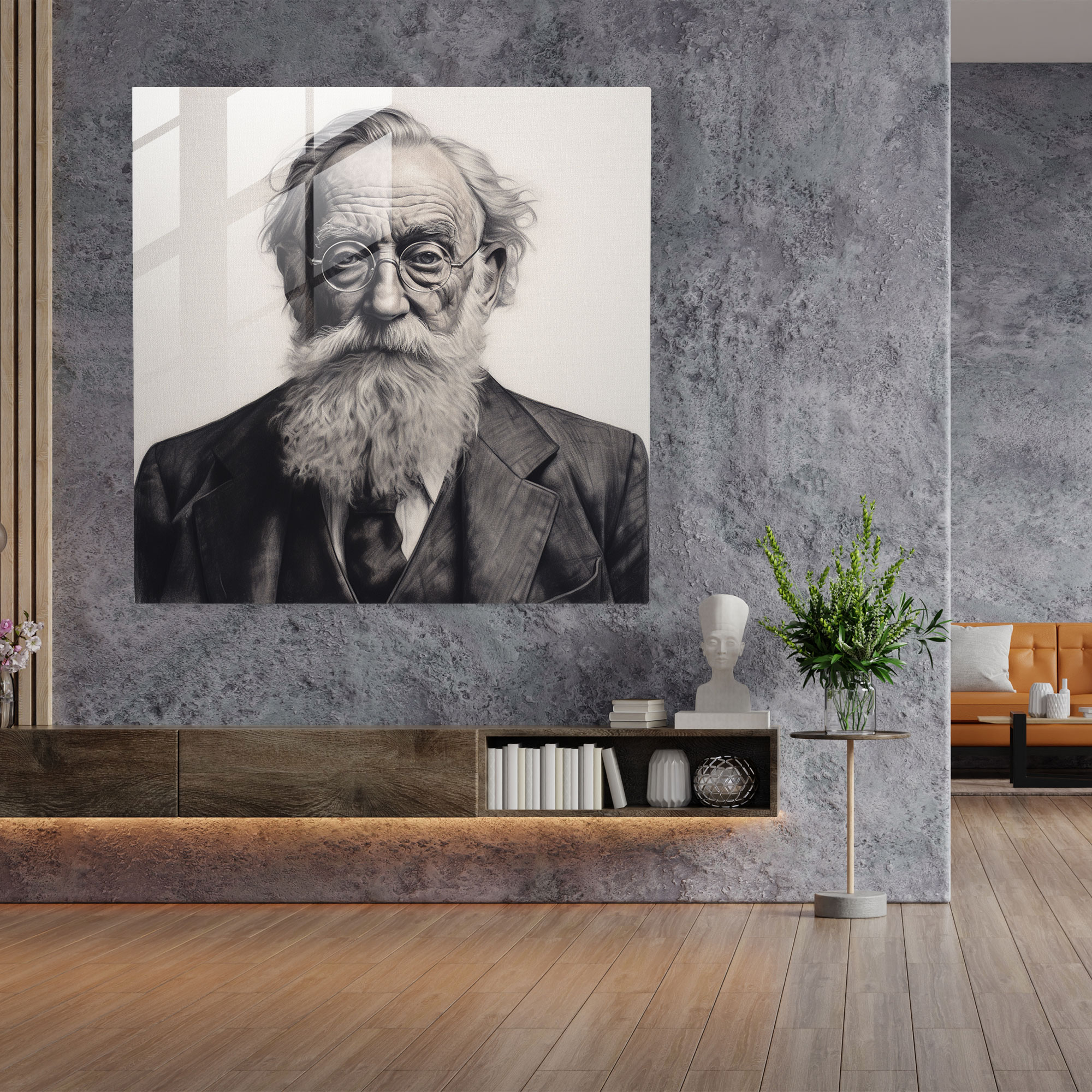 Classic Gentleman Glass Print - Classic, Wall Decoration, Home Decoration, Gentleman