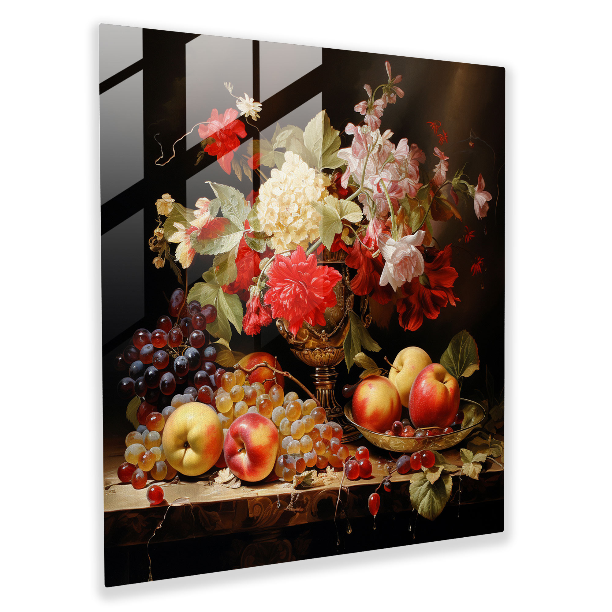 Classic Still Life Glass Print - Classic, Modern Art, Abundance, Beauty