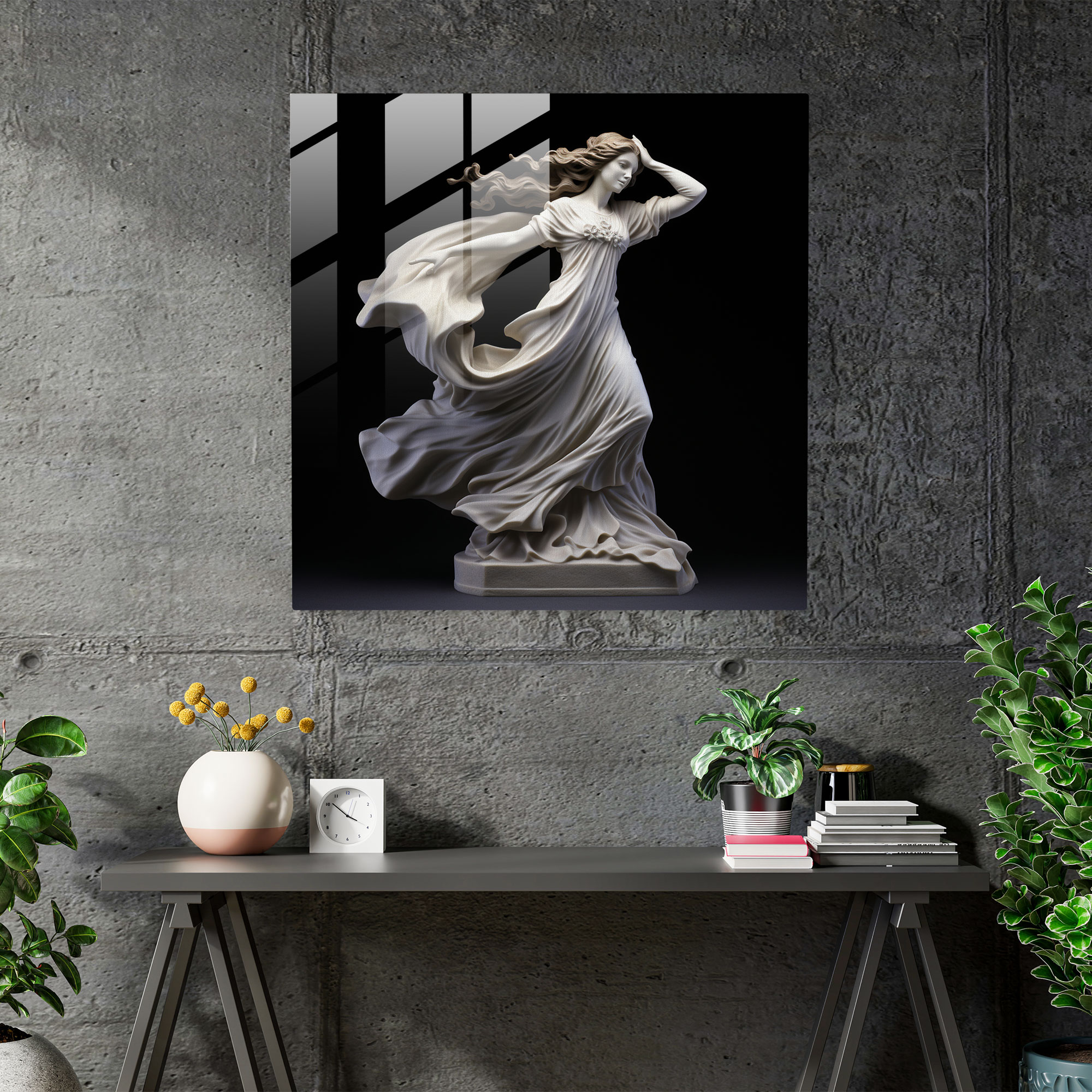 Classic Marble Sculpture Glass Print - Classic, Wall Decoration, Glass Art, Beauty