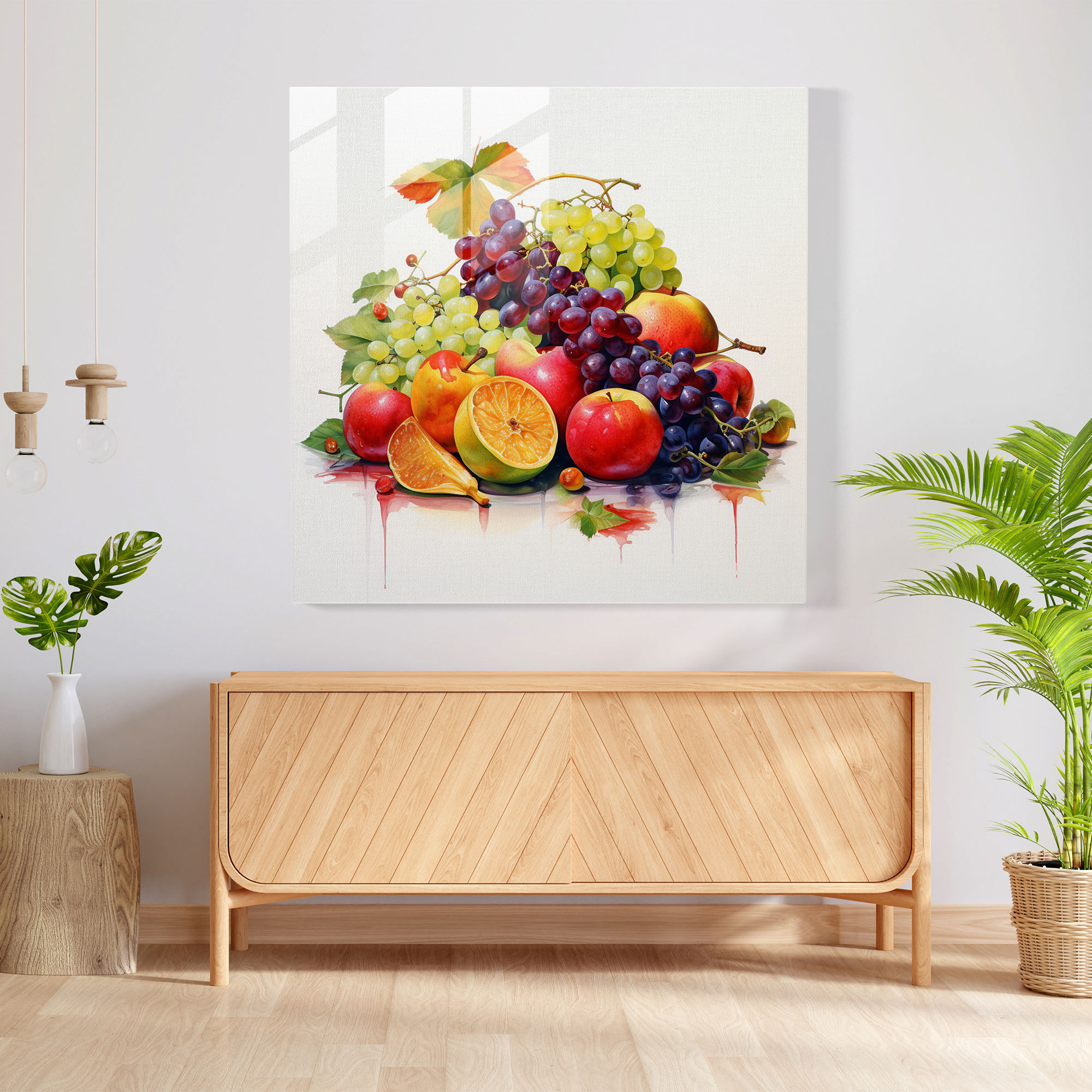 Classic Still Life Glass Print - Classic, Watercolor Painting, Pop Of Color, Glass Print