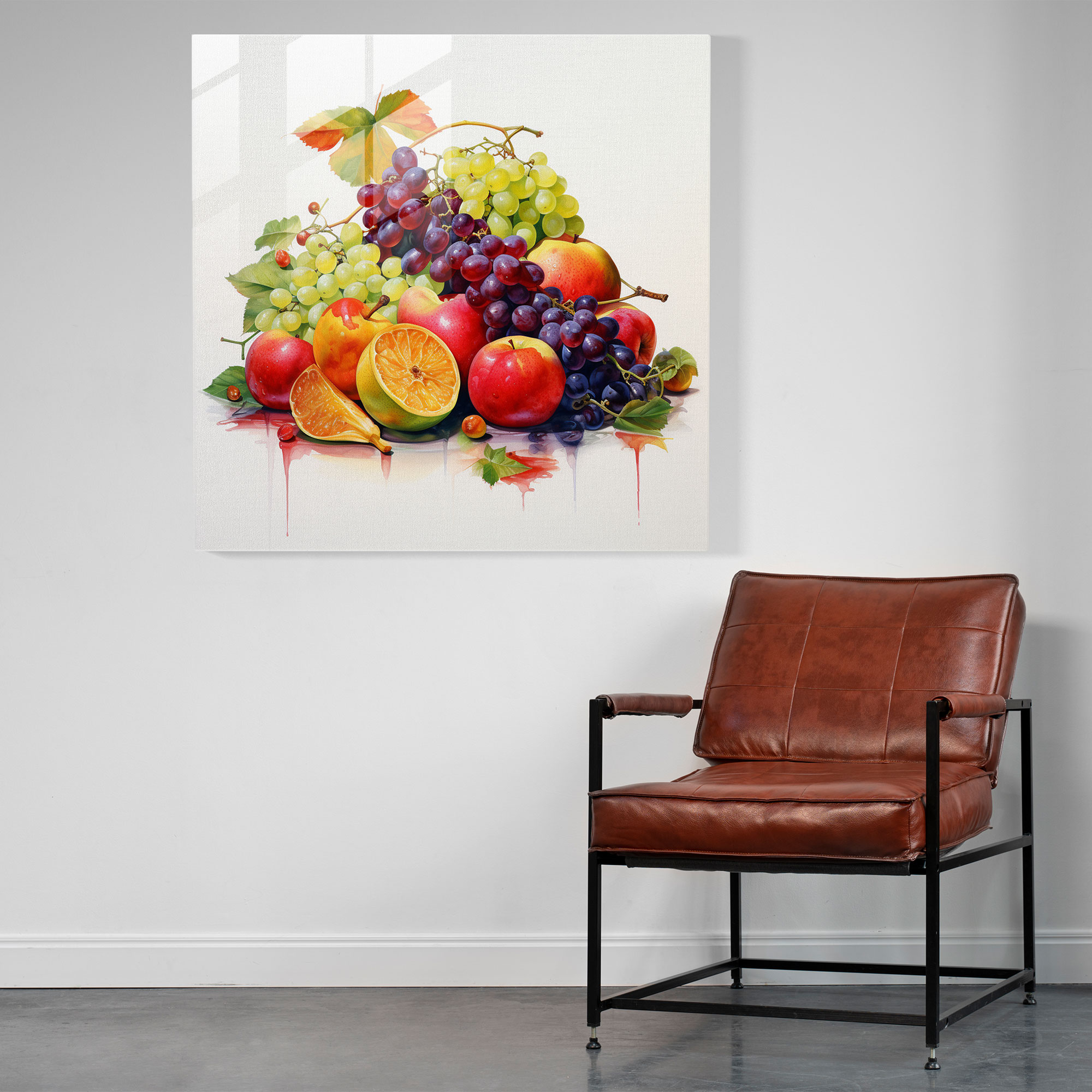 Classic Still Life Glass Print - Classic, Watercolor Painting, Pop Of Color, Glass Print