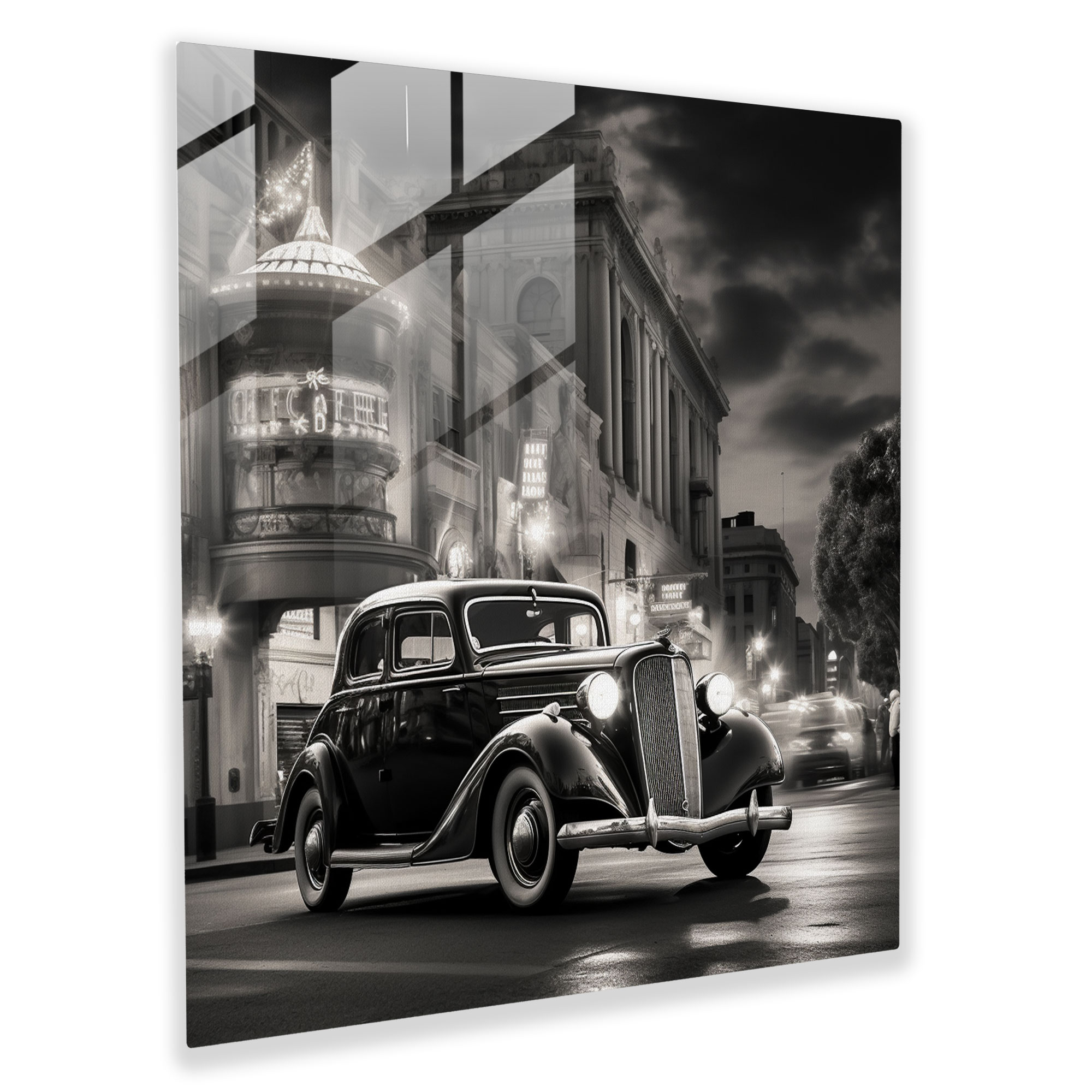 Classic Car Glass Print - Classic, Nostalgia, Glass Print, Wall Decoration