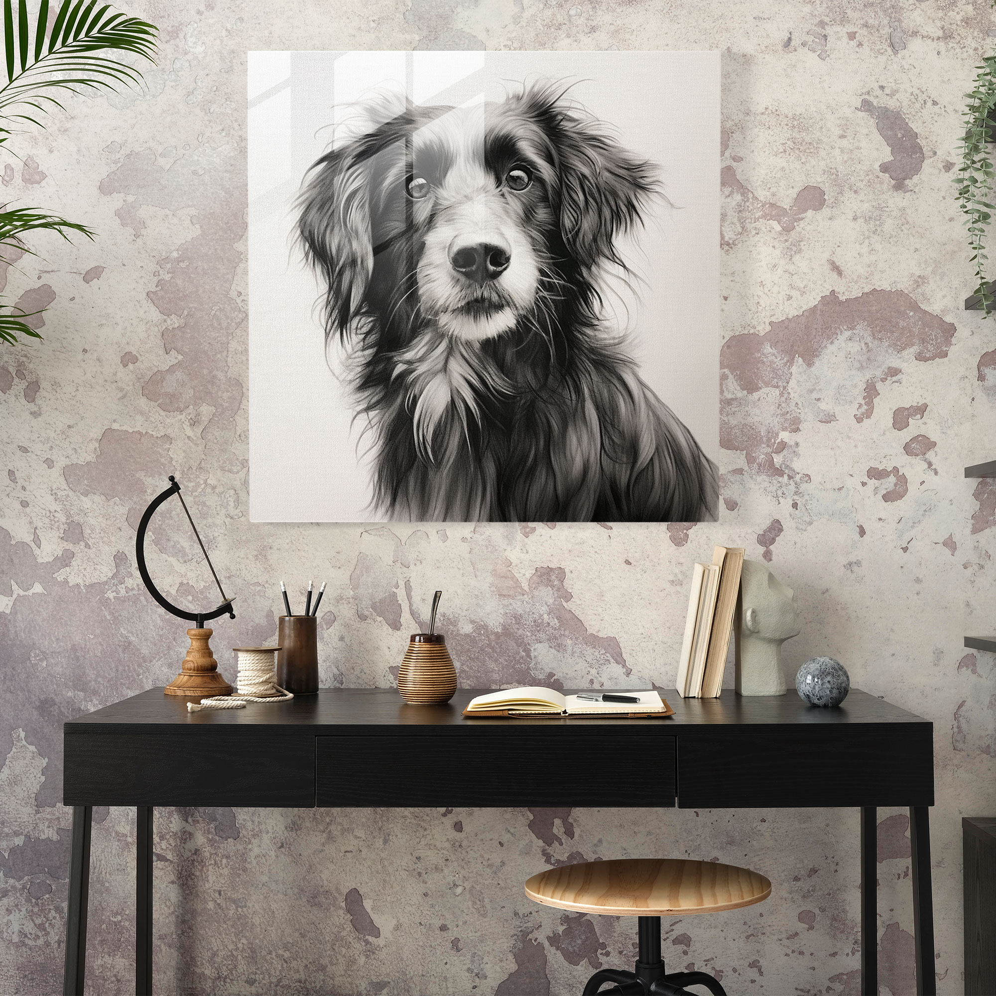 Classic Glass Print - Detailed Pet Portrait - Classic, Intricate Details, Wall Decoration, Classic