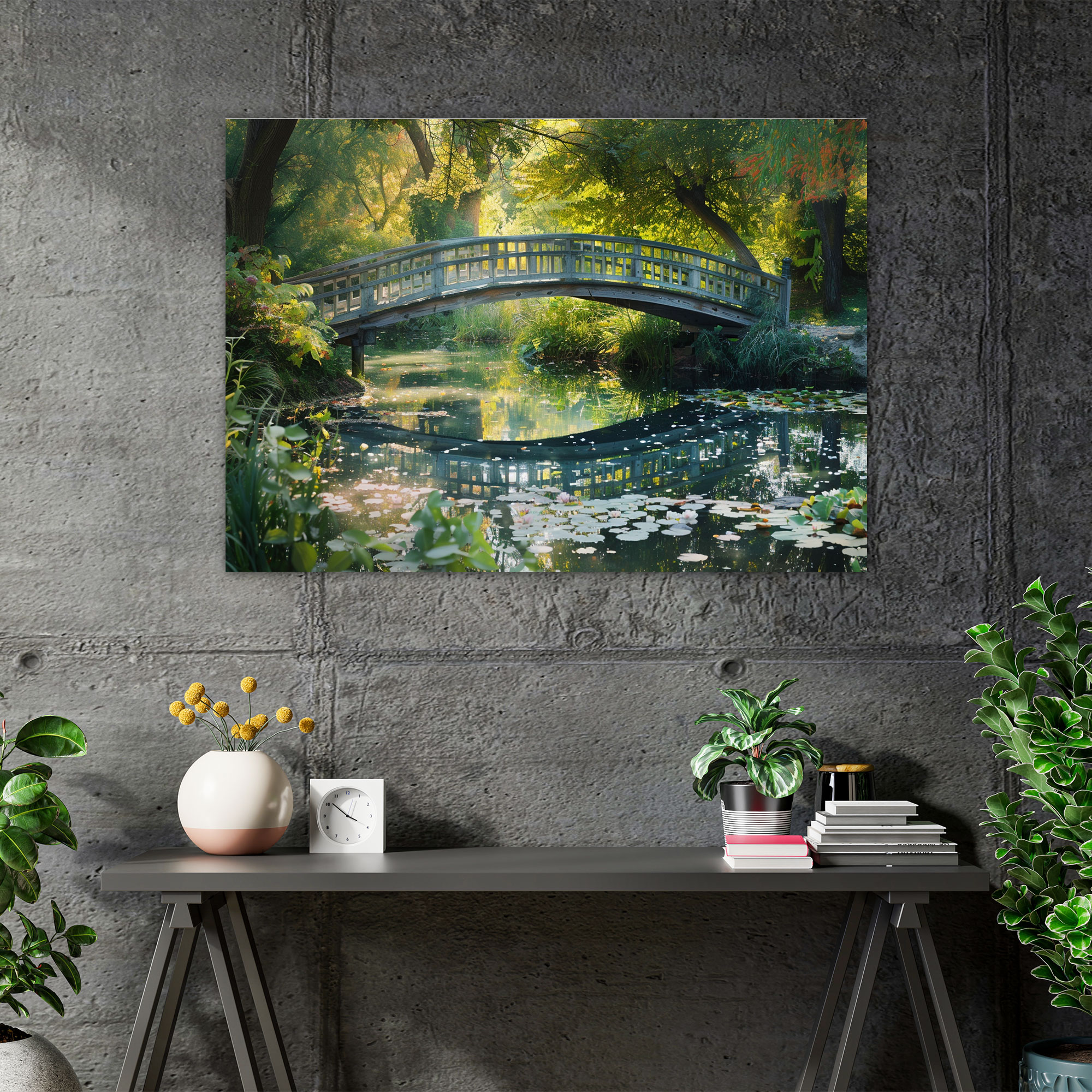 Sakin Köprü Claude Monet Tarzı Kanvas Tablo - Claude Monet Kanvas Tablo Duvar Dekorasyonu
