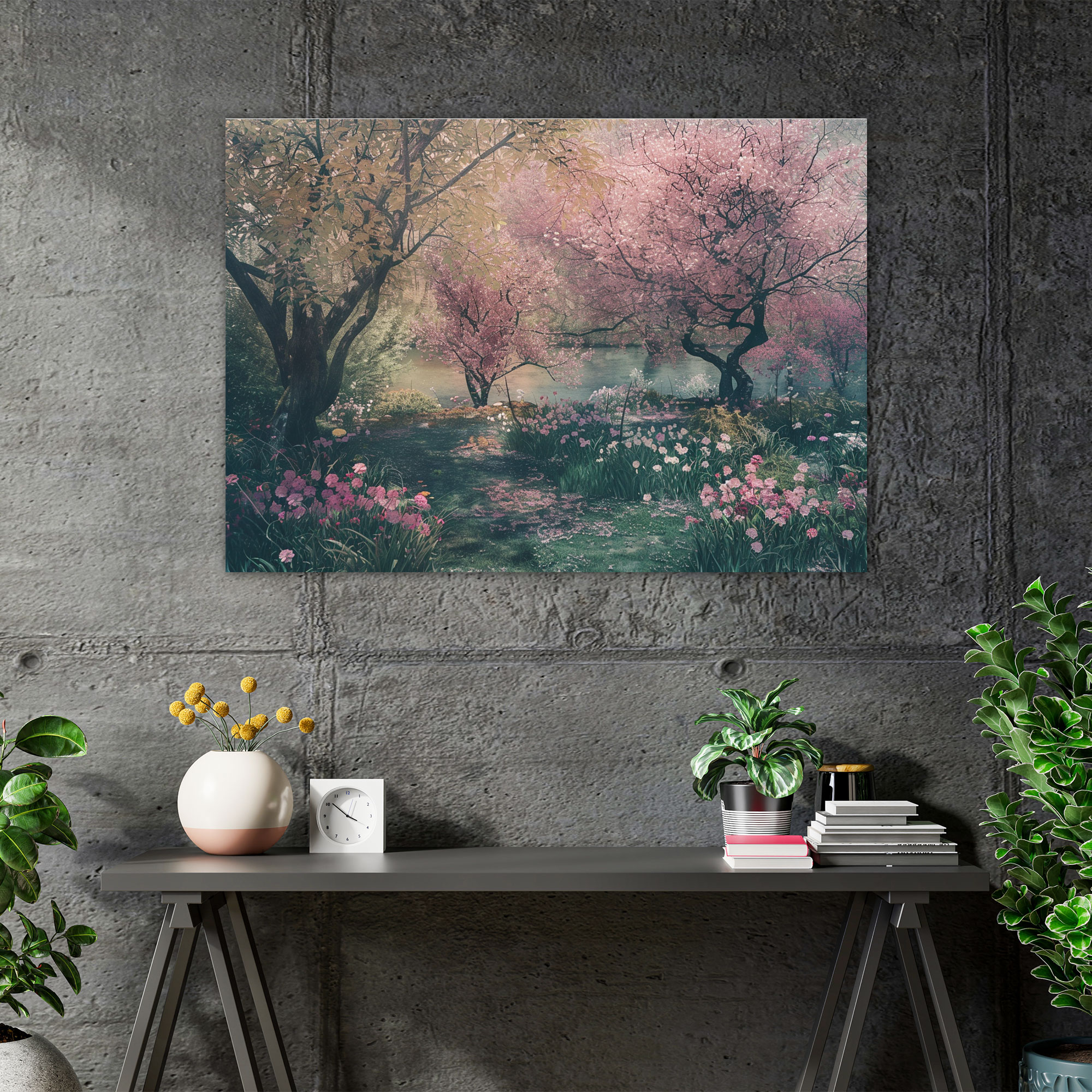 Cherry Trees Claude Monet Style Wall Decoration - Claude Monet, Home Decoration, Wall Decoration, Canvas Wall Art
