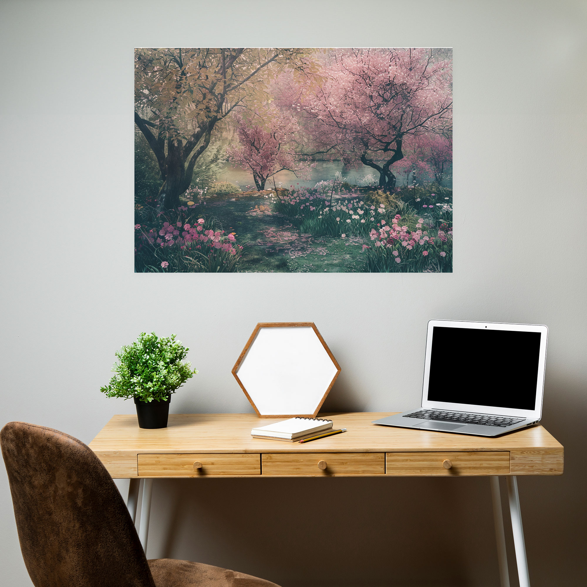 Cherry Trees Claude Monet Style Wall Decoration - Claude Monet, Home Decoration, Wall Decoration, Canvas Wall Art