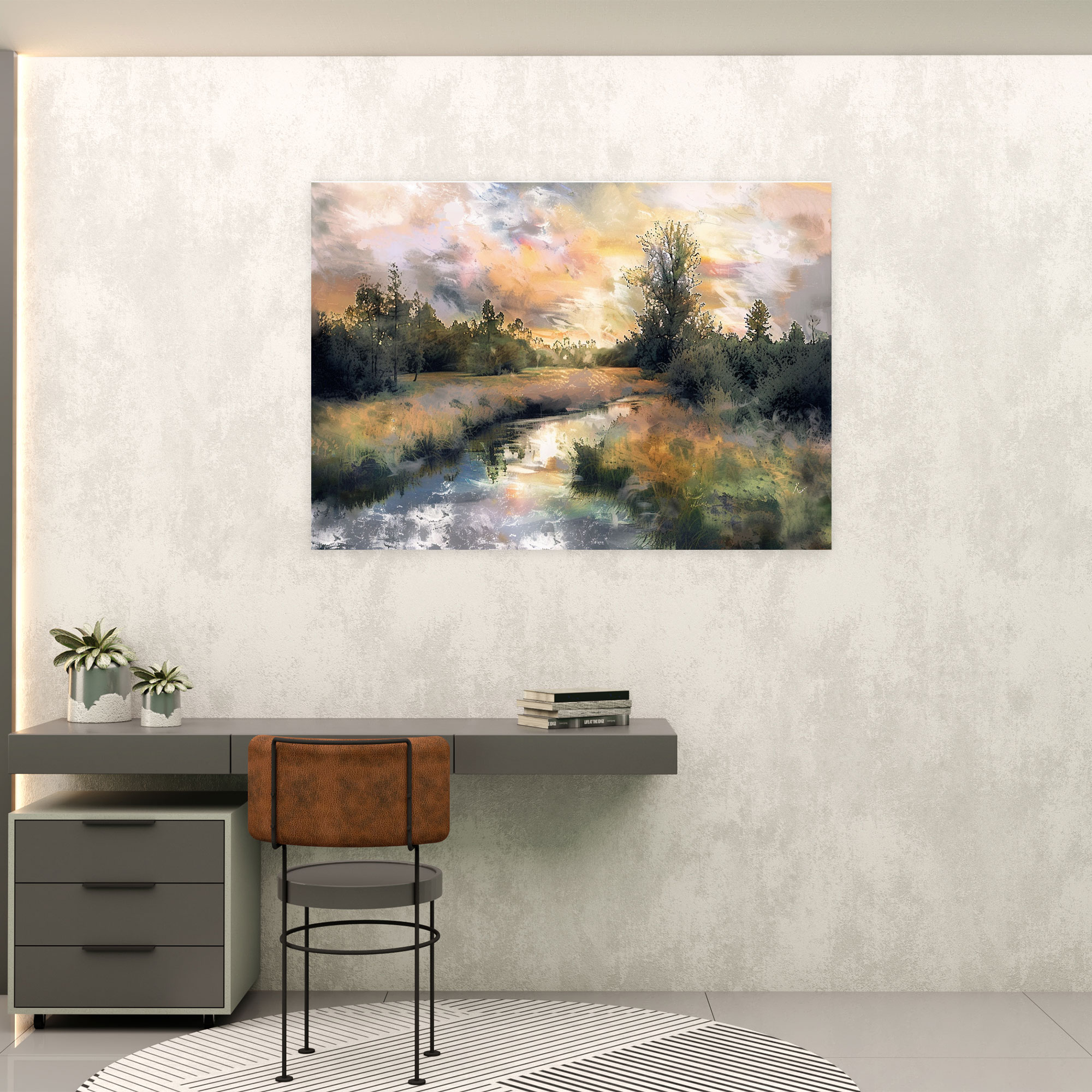 Dreamy Landscape Claude Monet Style Canvas Print - Claude Monet, Home Decoration, Canvas Wall Art, Wall Decoration