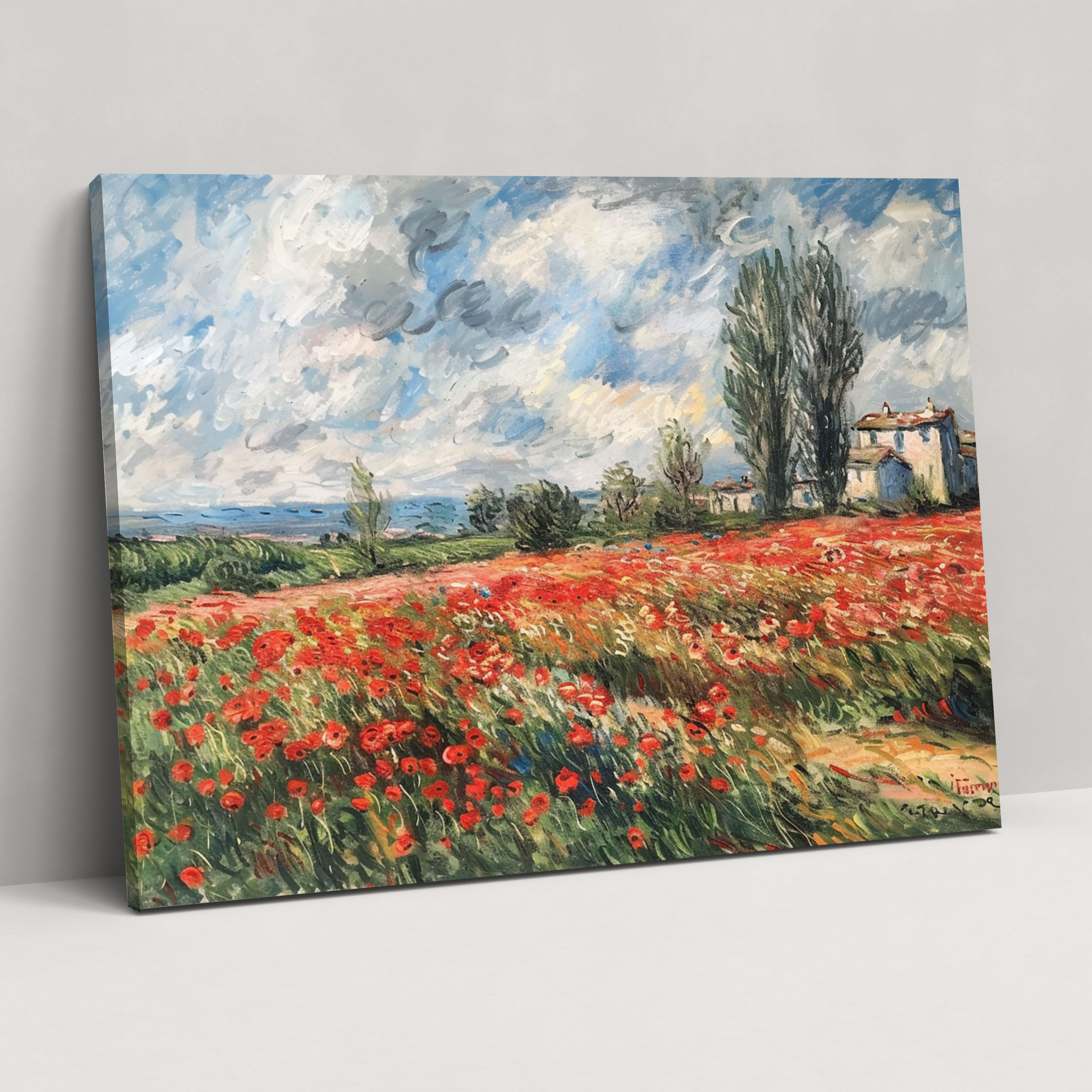 Claude Monet Poppy Field Wall Decoration - Claude Monet, Wall Decoration, Canvas, Home Decoration
