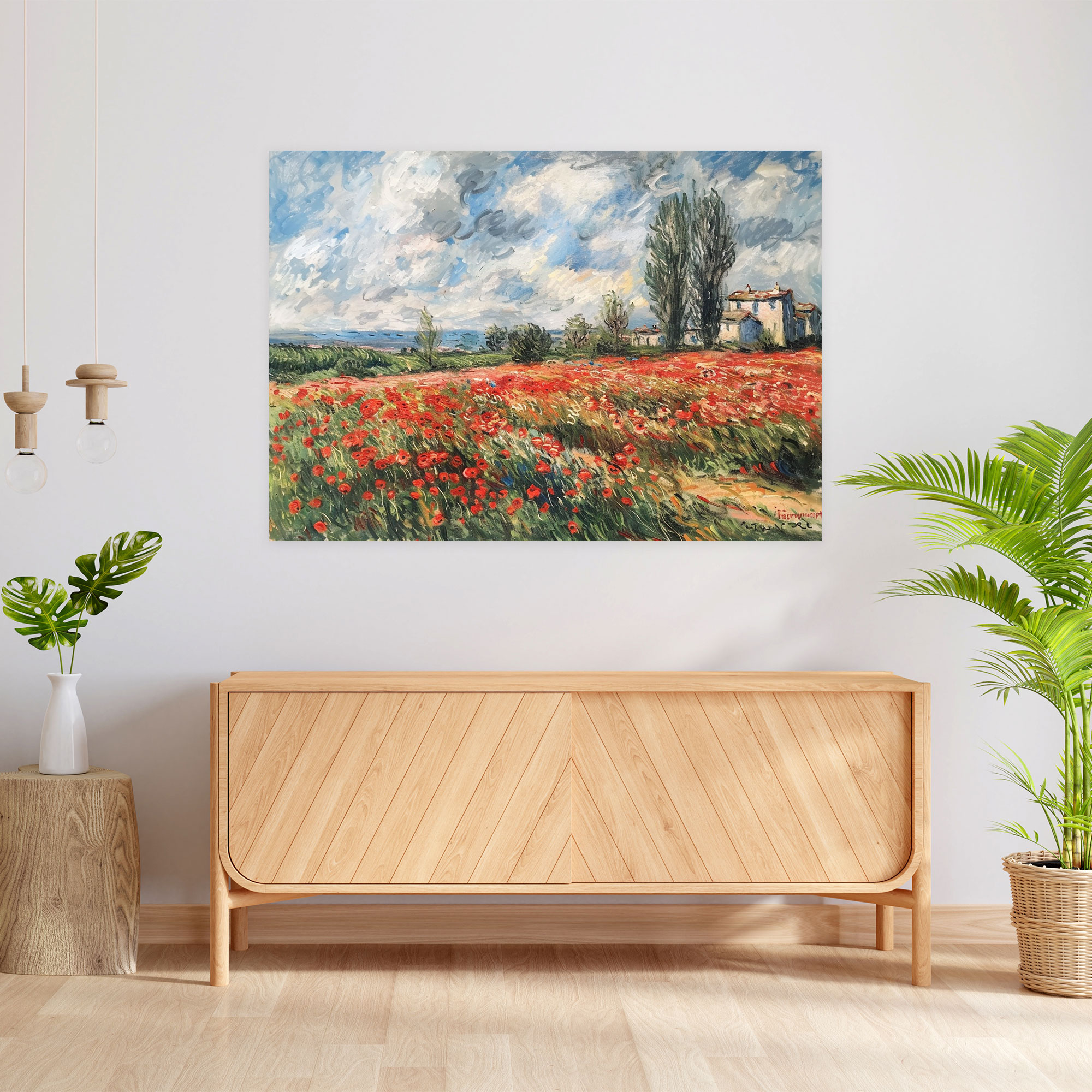 Claude Monet Poppy Field Wall Decoration - Claude Monet, Wall Decoration, Canvas, Home Decoration
