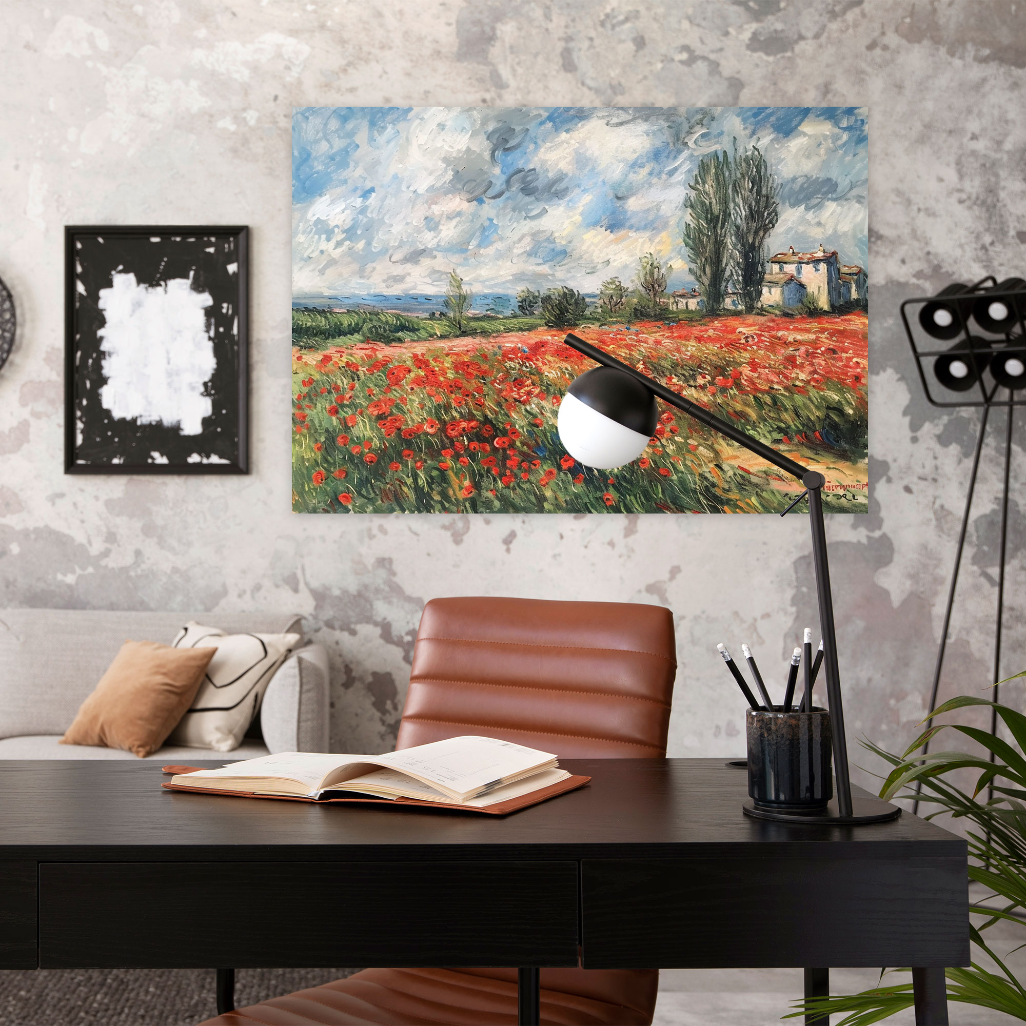 Claude Monet Poppy Field Wall Decoration - Claude Monet, Wall Decoration, Canvas, Home Decoration
