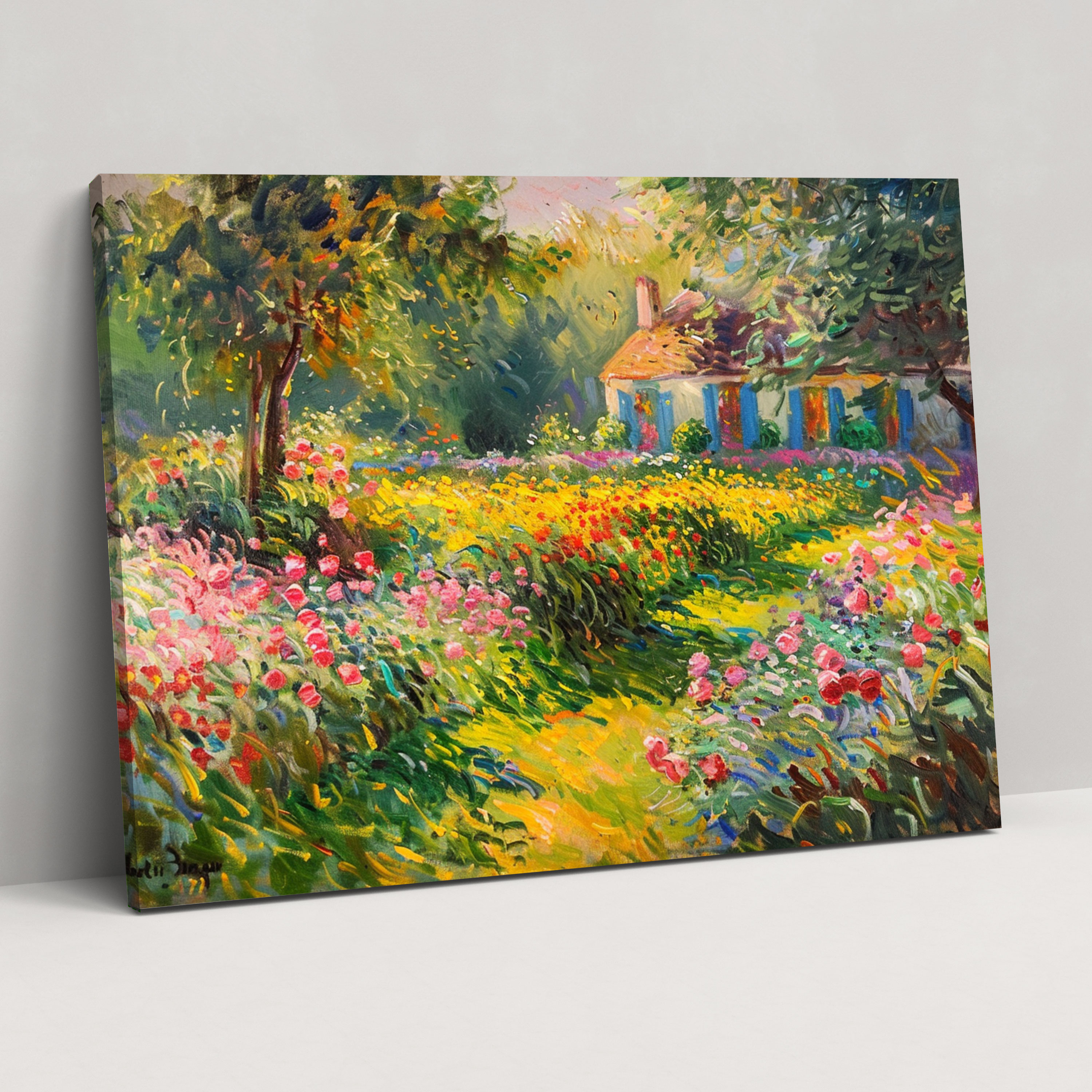 Claude Monet Sanatçının Bahçesi Duvar Sanatı - Duvar Dekorasyonu Kanvas Tablo