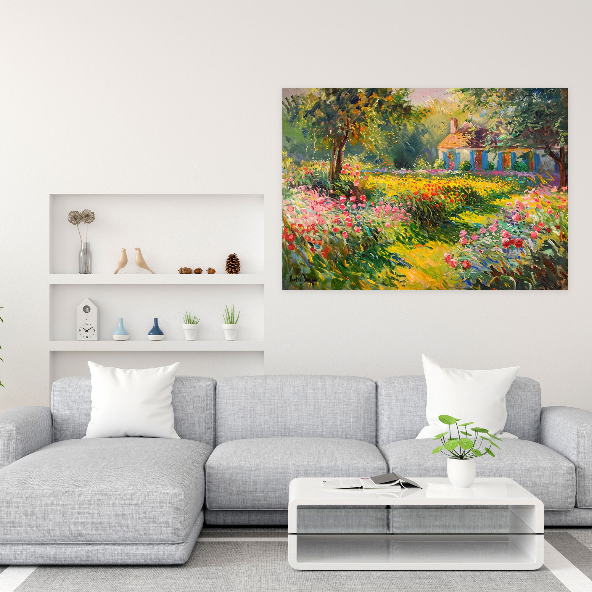 Claude Monet Sanatçının Bahçesi Duvar Sanatı - Duvar Dekorasyonu Kanvas Tablo