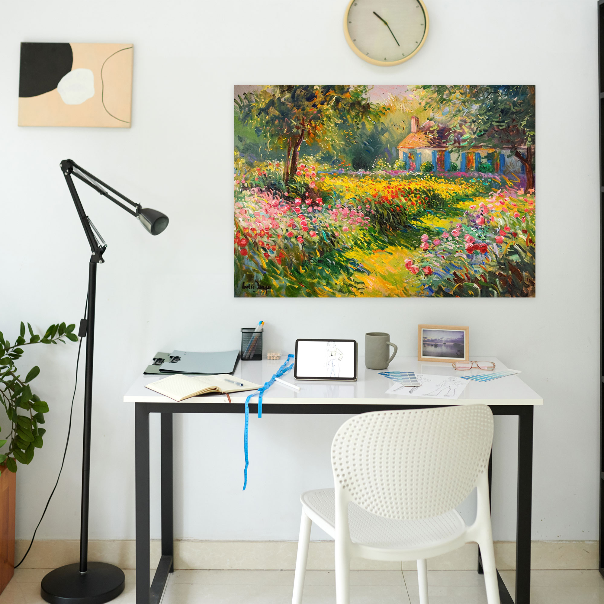 Claude Monet Sanatçının Bahçesi Duvar Sanatı - Duvar Dekorasyonu Kanvas Tablo