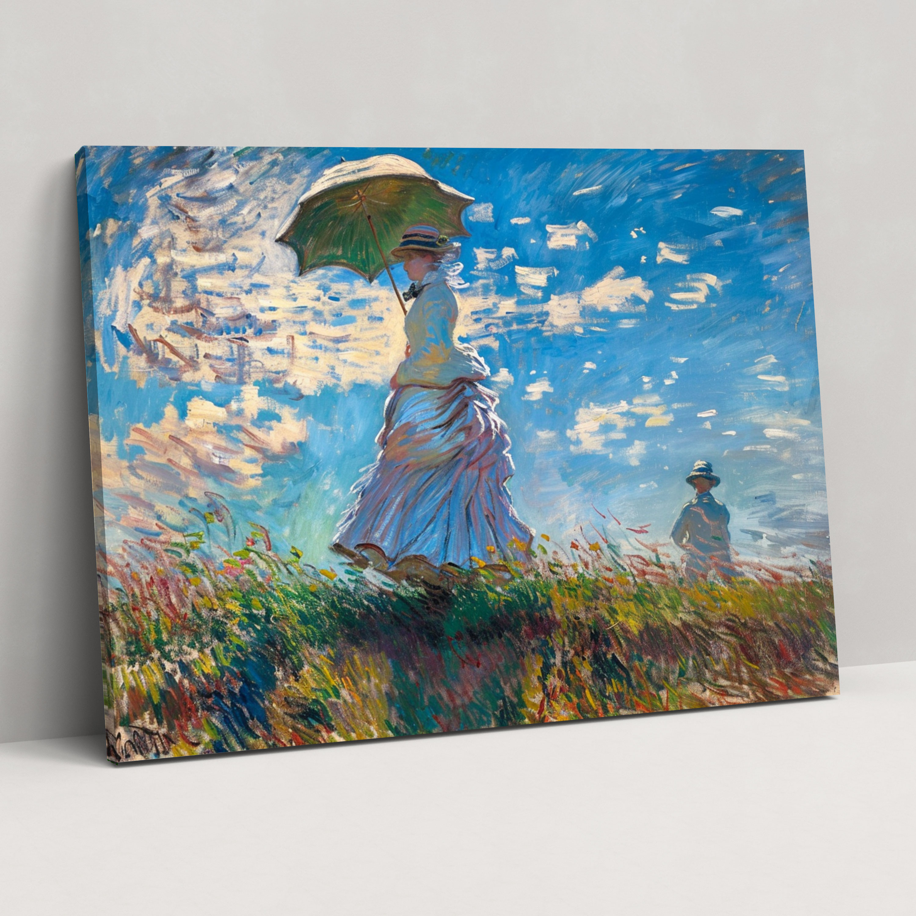 Claude Monet Güneşlikli Kadın Kanvas Tablo - Duvar Dekorasyonu