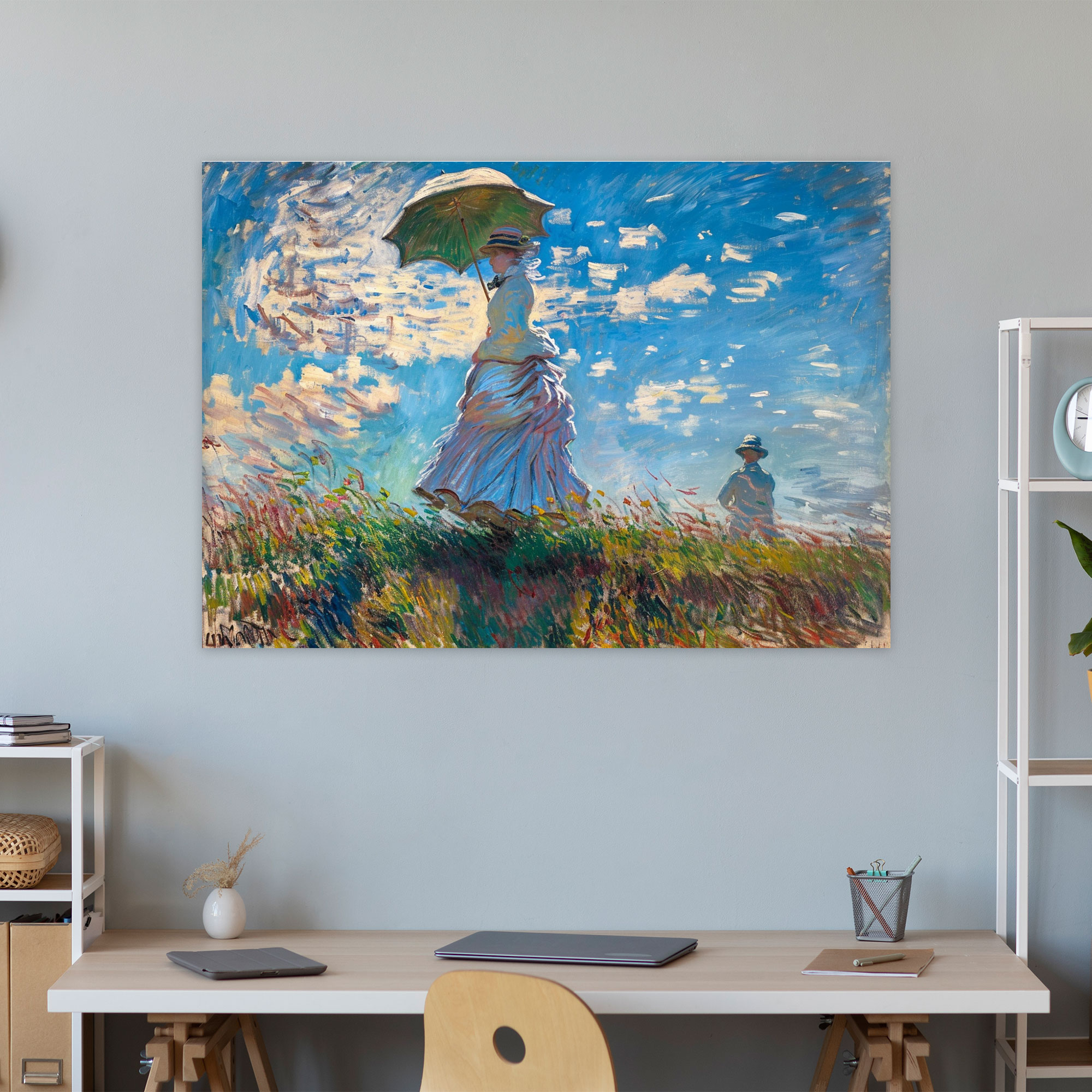 Claude Monet Güneşlikli Kadın Kanvas Tablo - Duvar Dekorasyonu