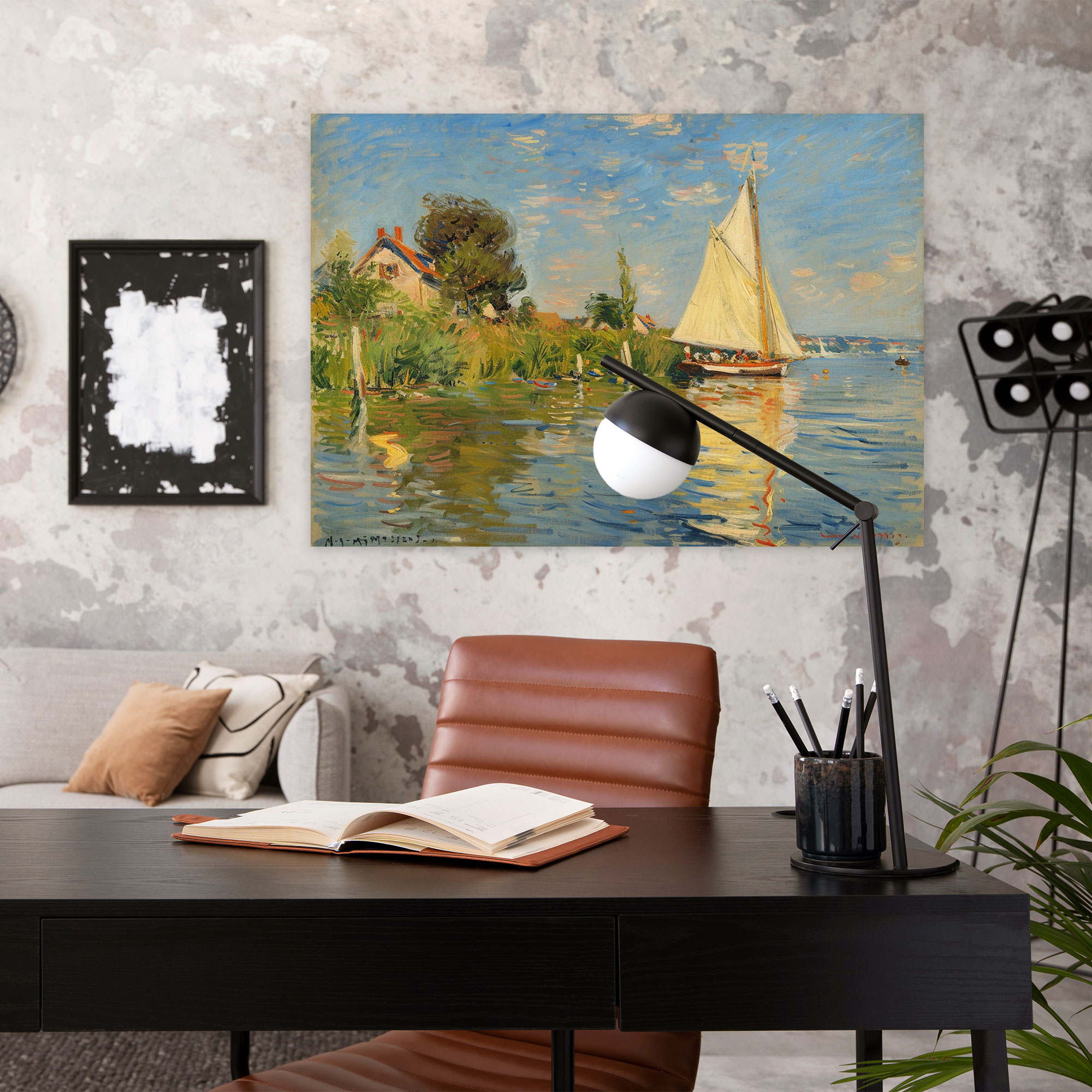 Claude Monet Boating At Argenteuil Canvas Print - Claude Monet, Home Decoration, Canvas, Wall Decoration