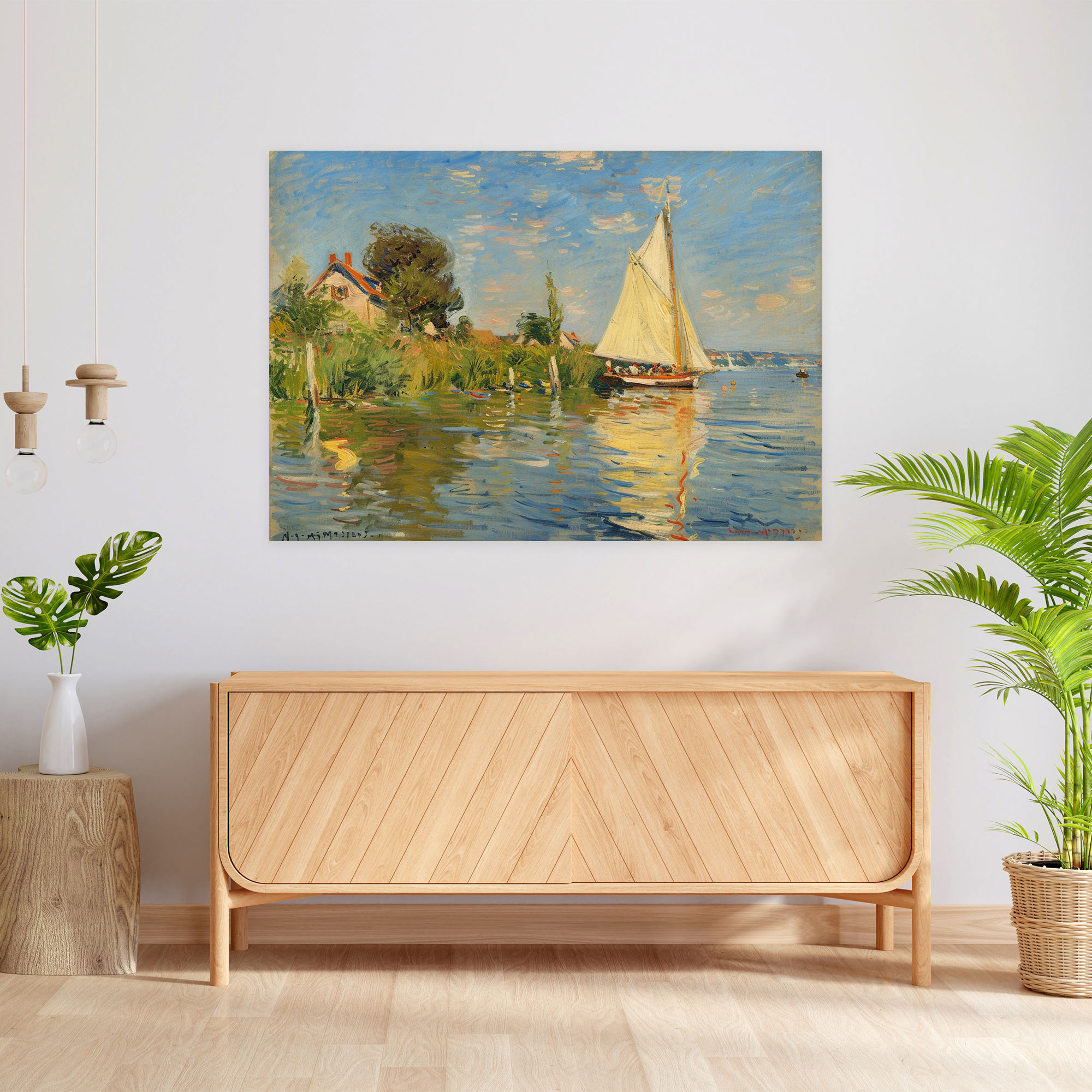 Claude Monet Boating At Argenteuil Canvas Print - Claude Monet, Home Decoration, Canvas, Wall Decoration