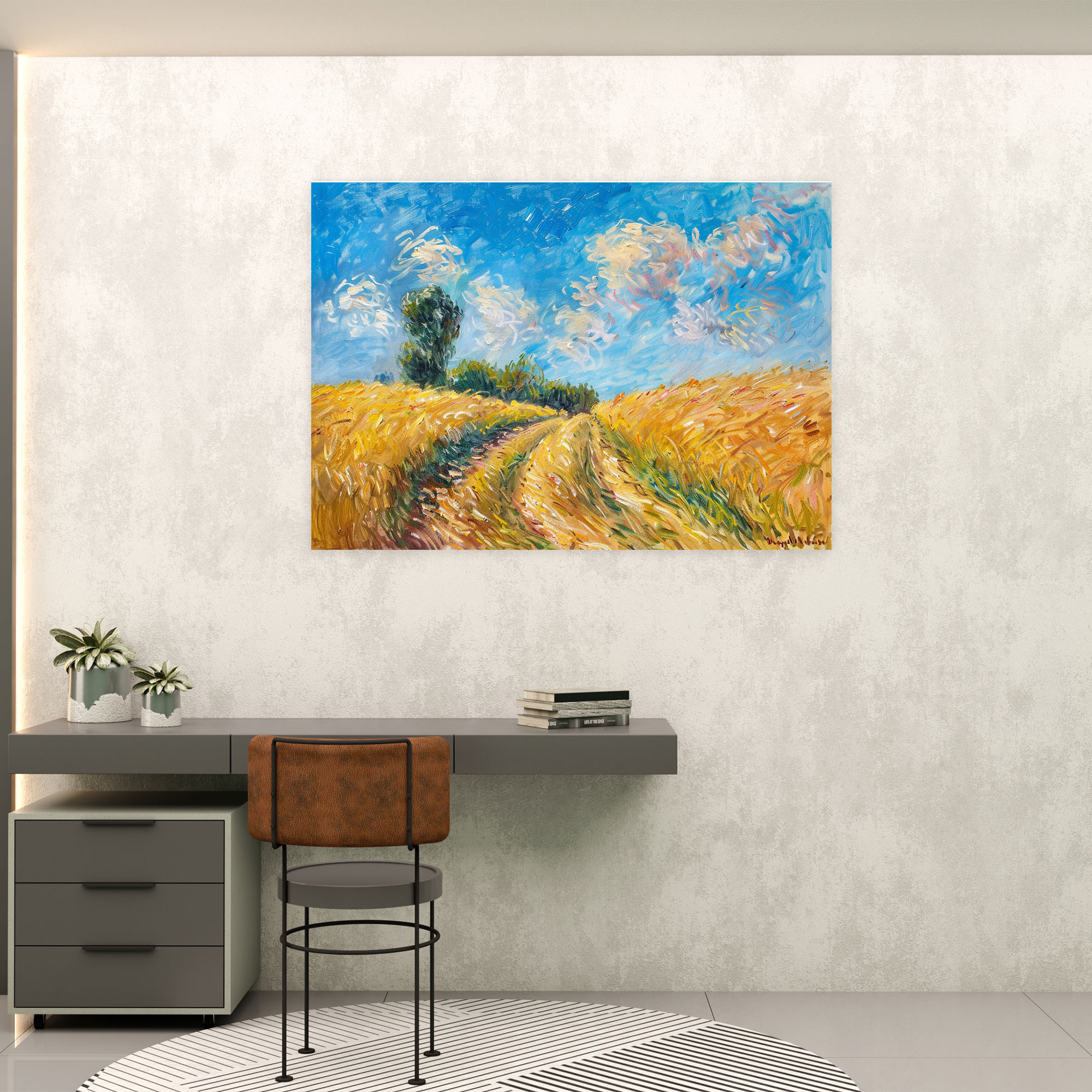 Claude Monet Path In The Wheat Fields Wall Decoration - Claude Monet, Wall Decoration, Home Decoration, Canvas Print