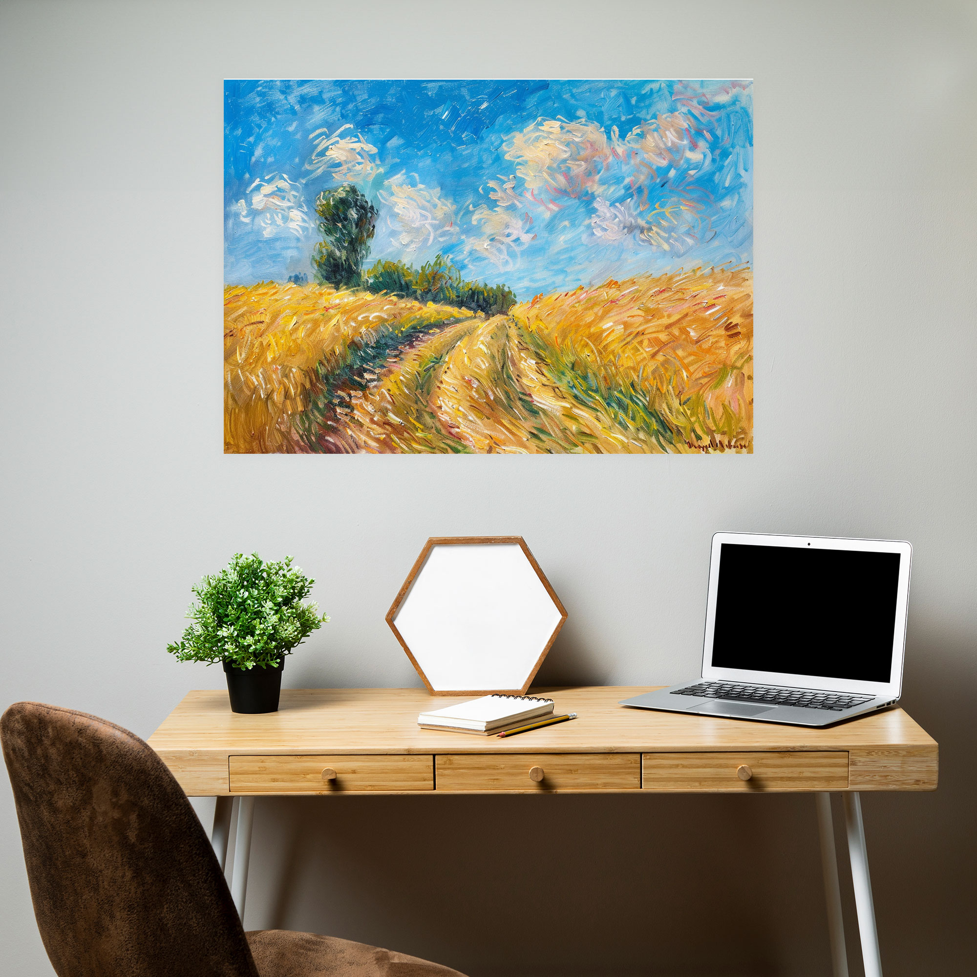 Claude Monet Path In The Wheat Fields Wall Decoration - Claude Monet, Wall Decoration, Home Decoration, Canvas Print