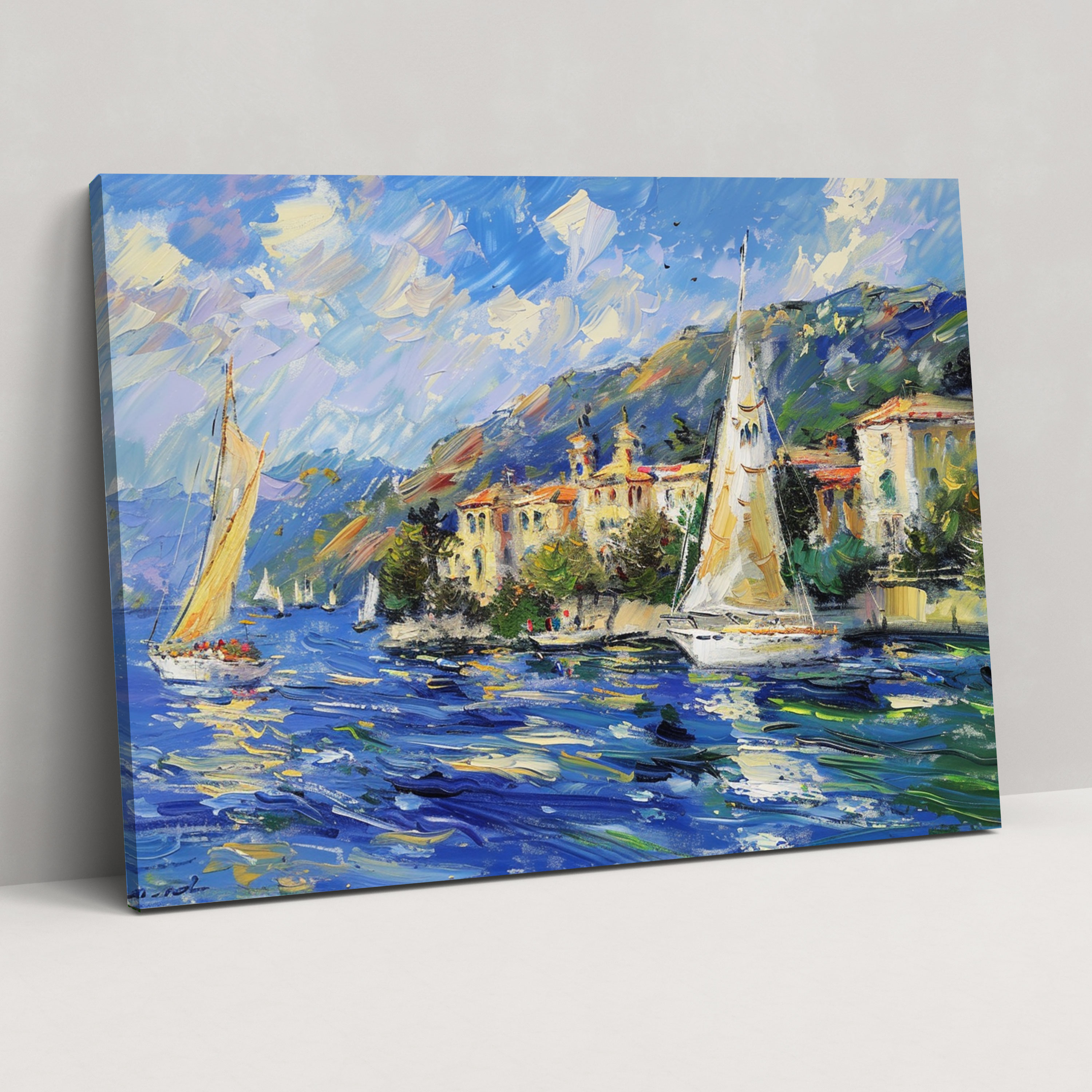 Claude Monet Seaside Sailboats Canvas Print - Claude Monet, Canvas Print, Sailboats, Home Decoration