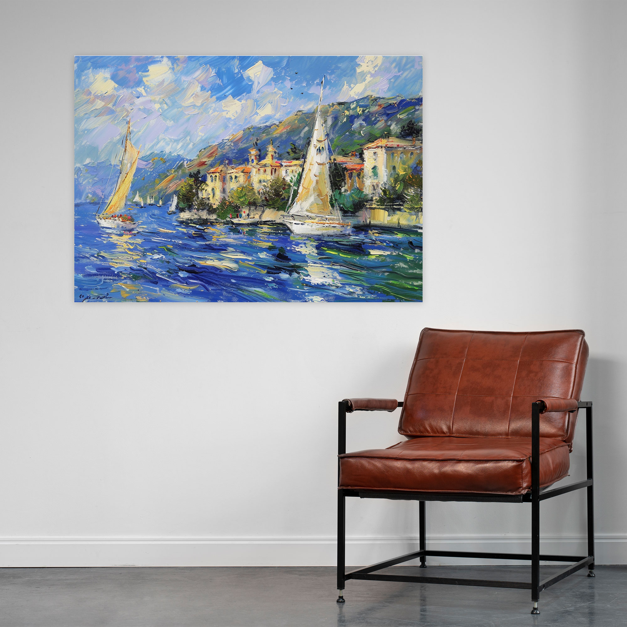 Claude Monet Seaside Sailboats Canvas Print - Claude Monet, Canvas Print, Sailboats, Home Decoration