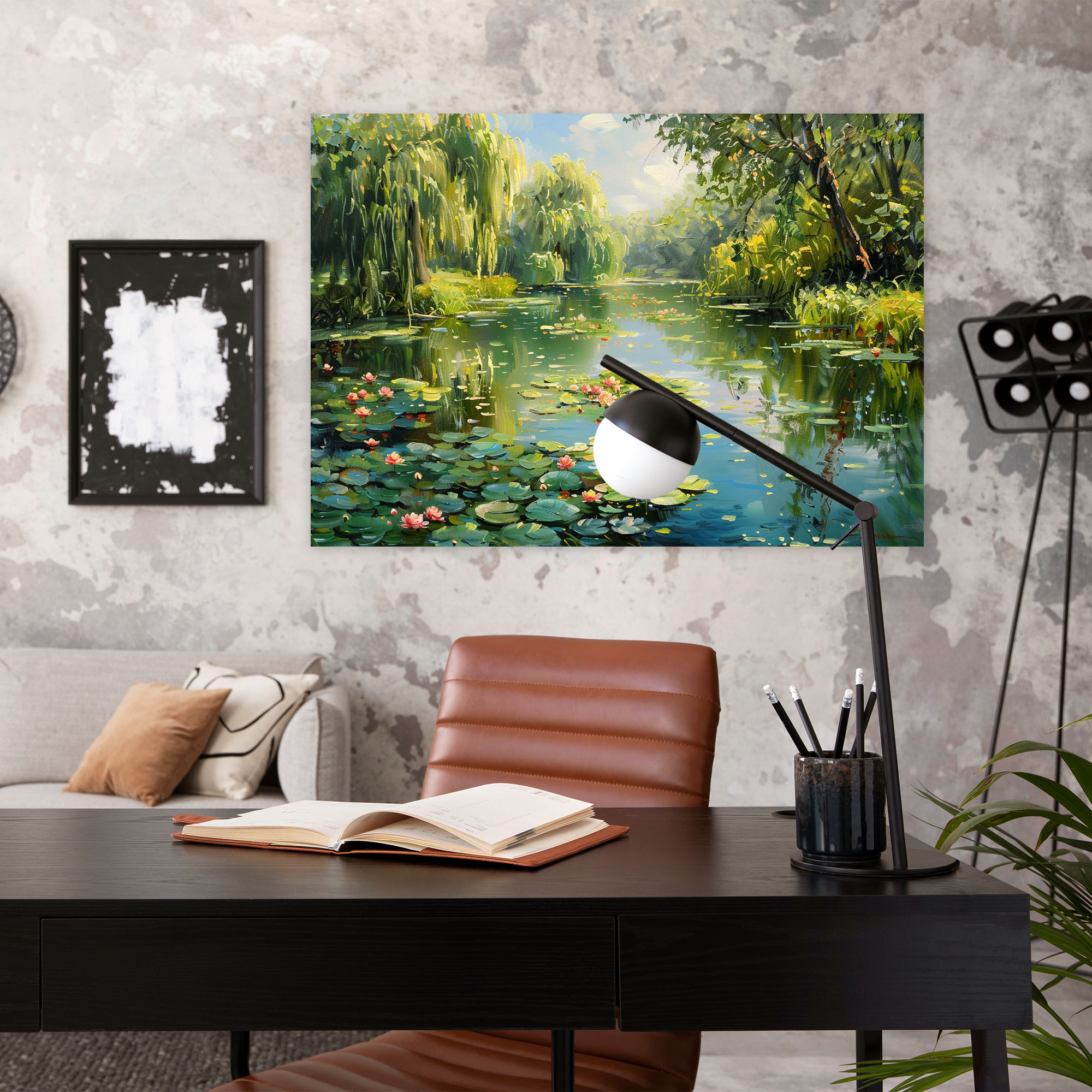 Claude Monet Lakeside Water Lilies Canvas Print - Claude Monet, Wall Art, Home Decoration, Canvas Wall Art
